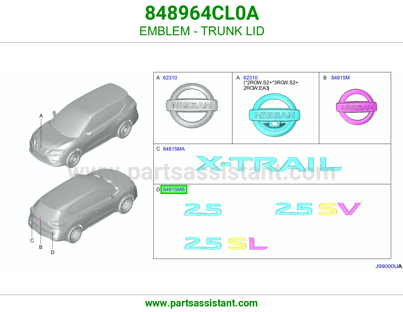 علامه نيسان شنطه 848964CL0A