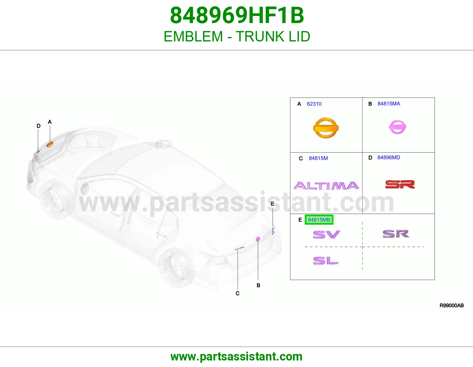علامه نيسان شنطه 848969HF1B