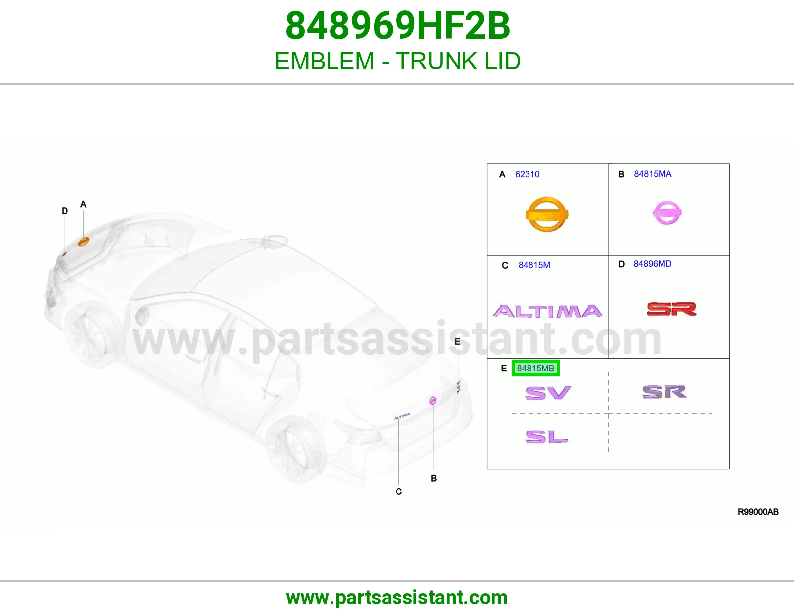 علامه نيسان شنطه 848969HF2B