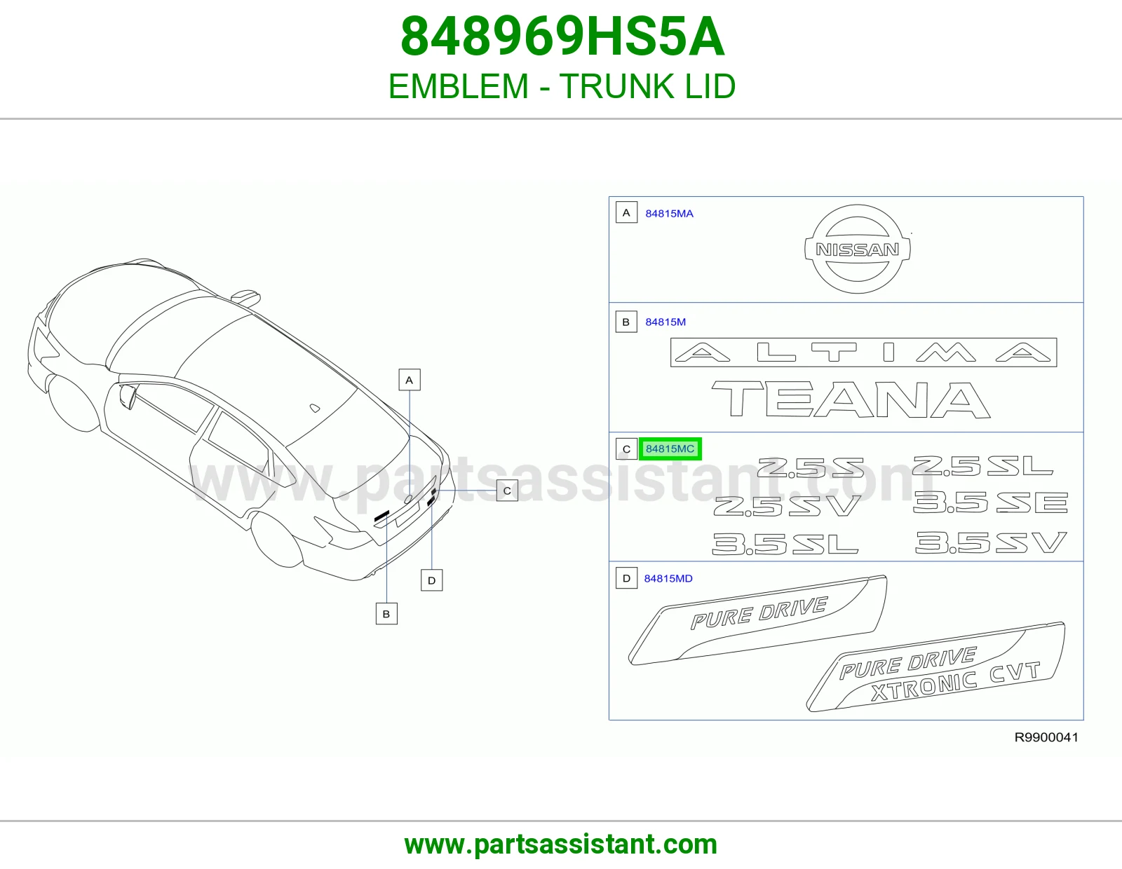 علامه نيسان شنطه 848969HS5A
