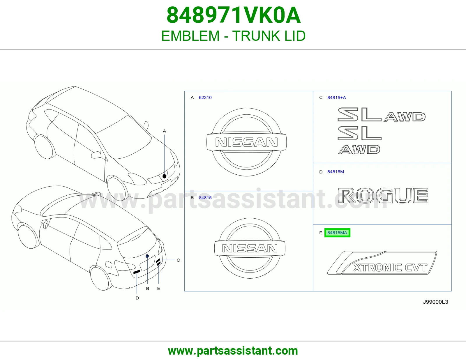 علامه نيسان شنطه 848971VK0A