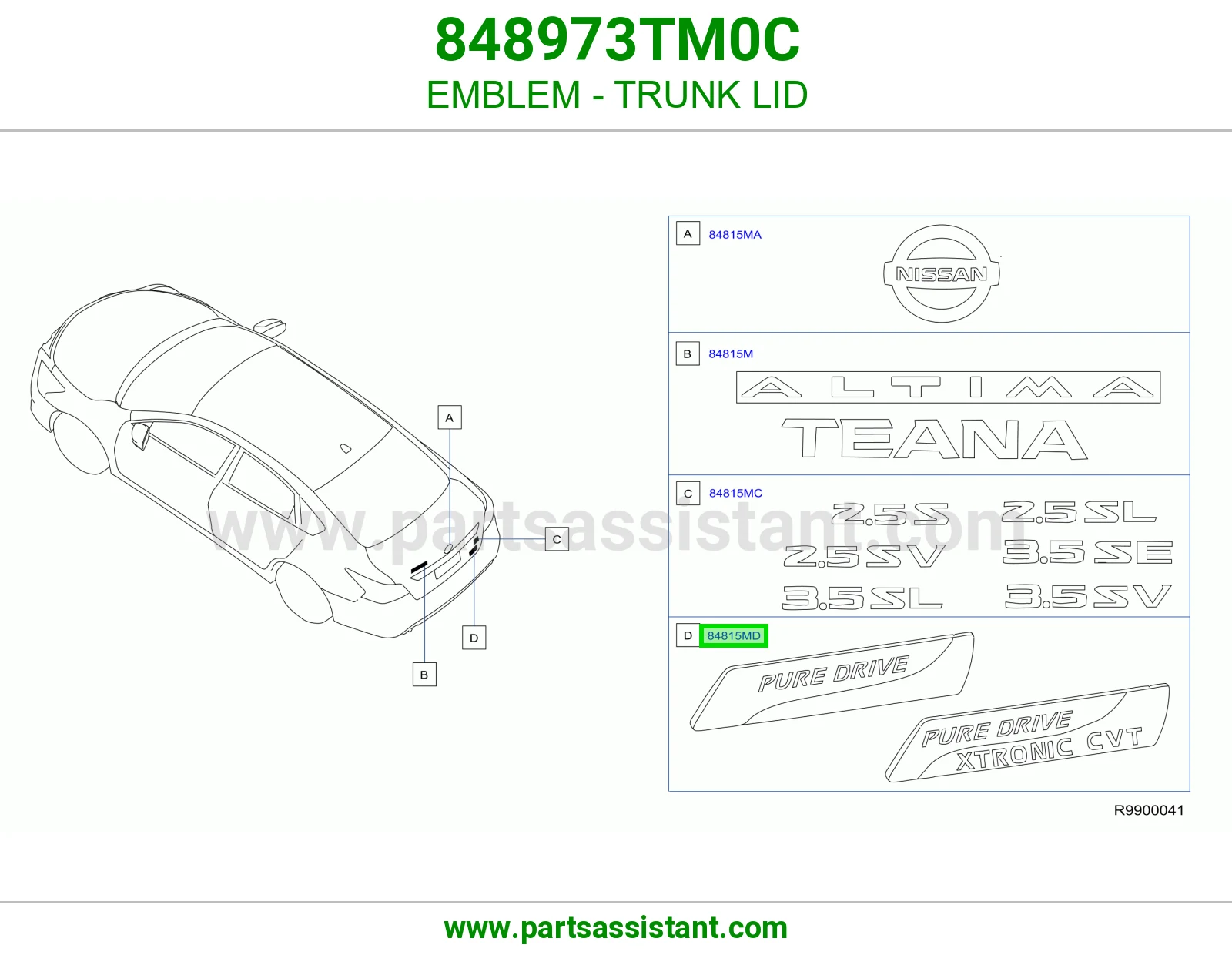 علامه نيسان شنطه 848973TM0C