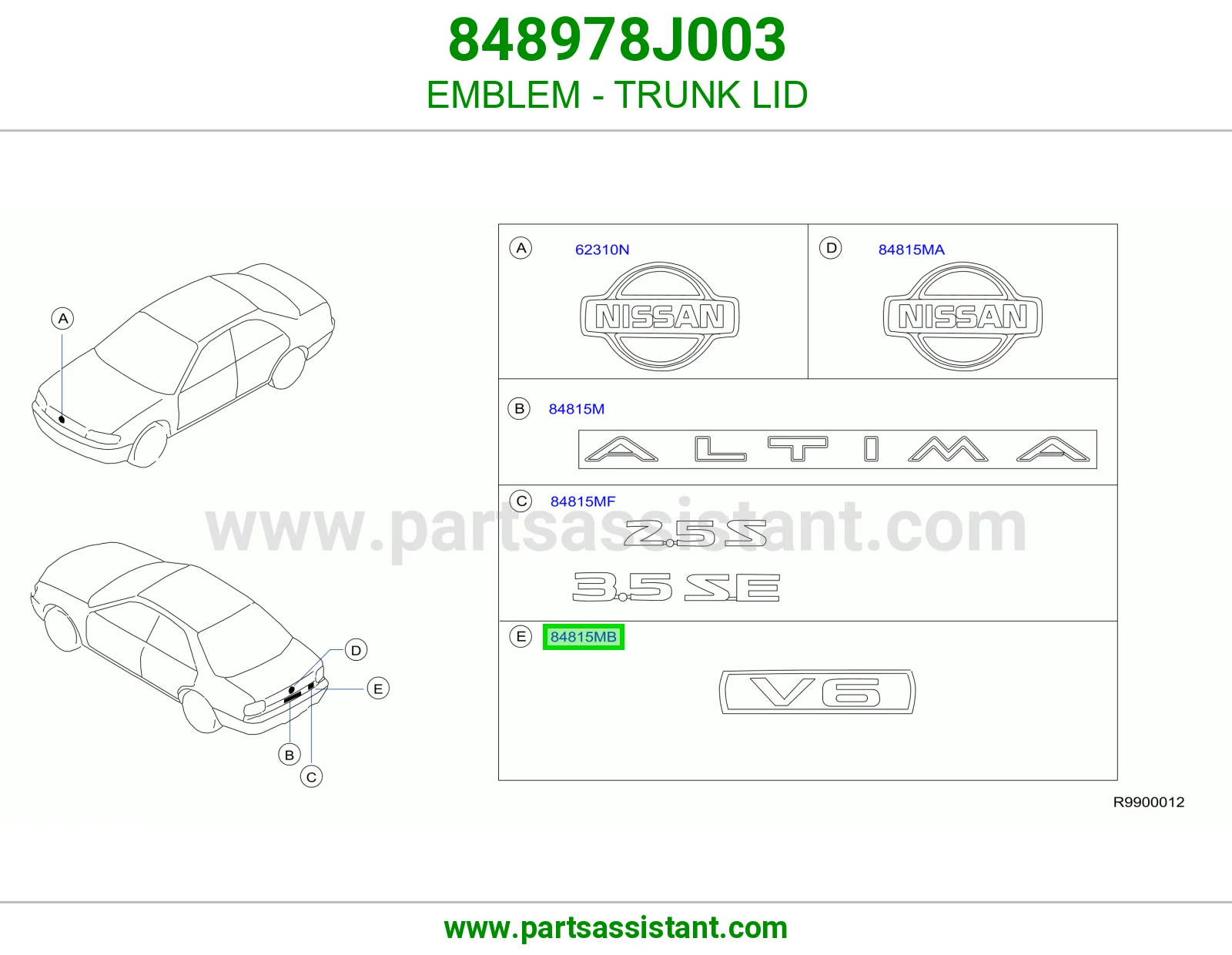 علامه نيسان شنطه 848978J003