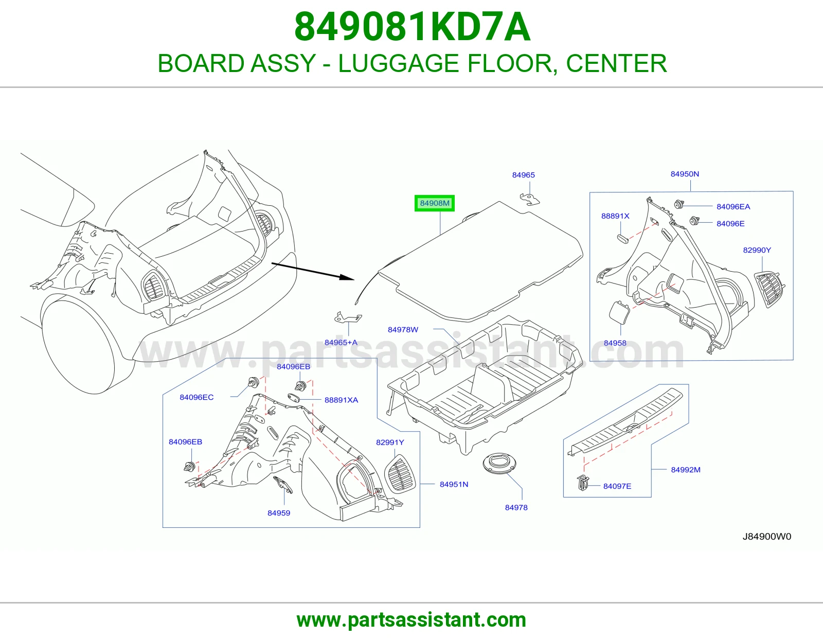 لوح أرضية شنطة وسط كامل 849081KD7A