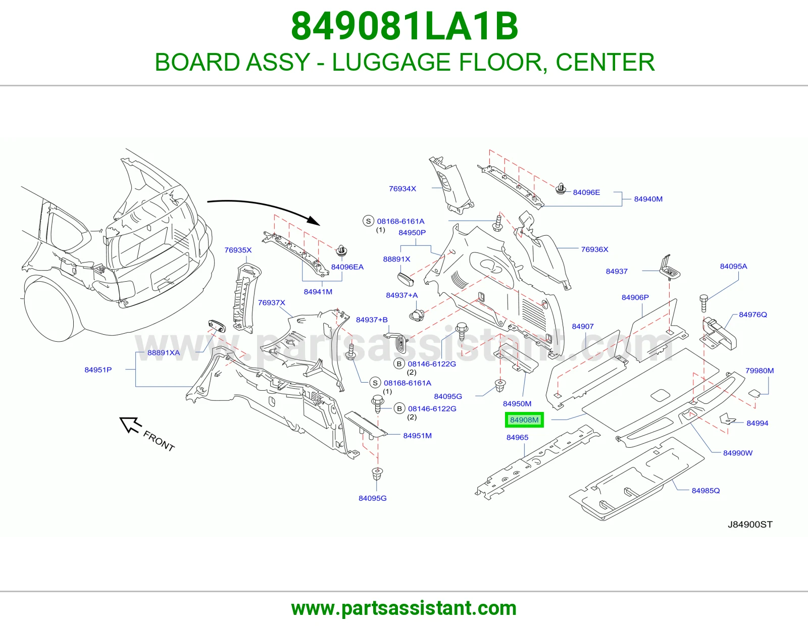 لوح أرضية شنطة وسط كامل 849081LA1B