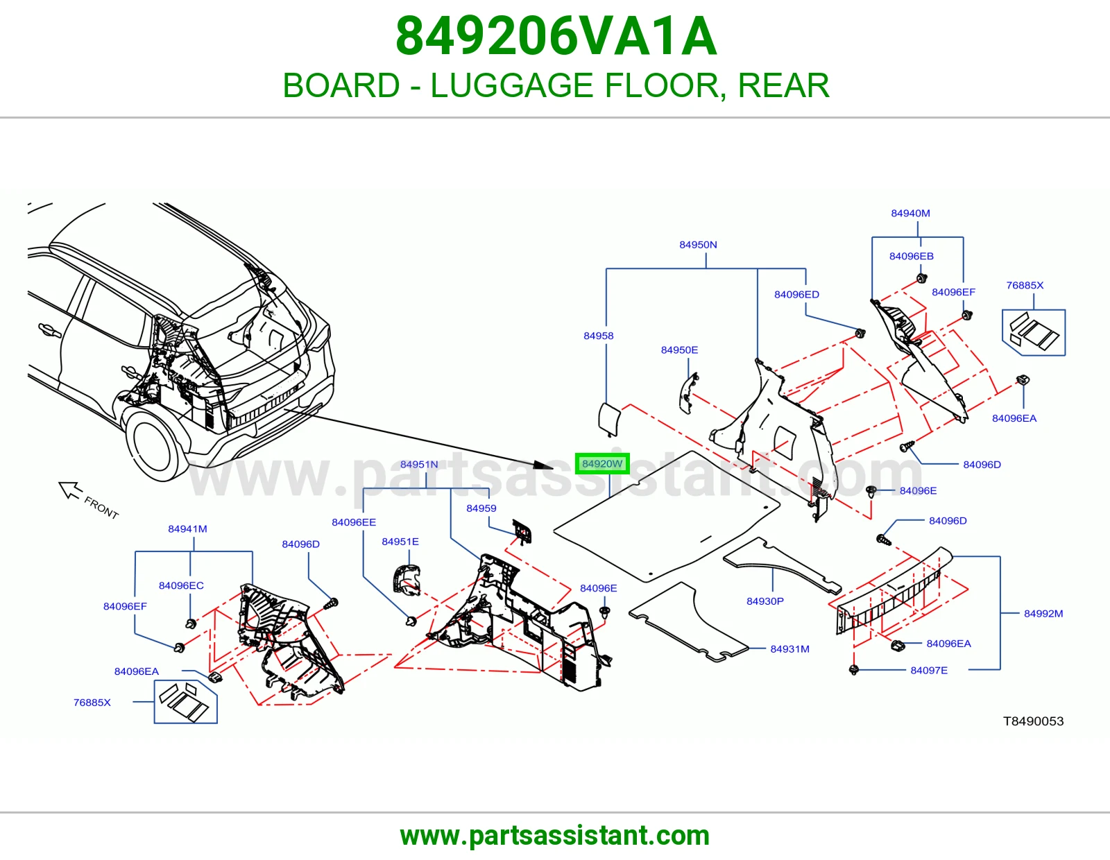 لوح أرضية شنطة خلفي 849206VA1A