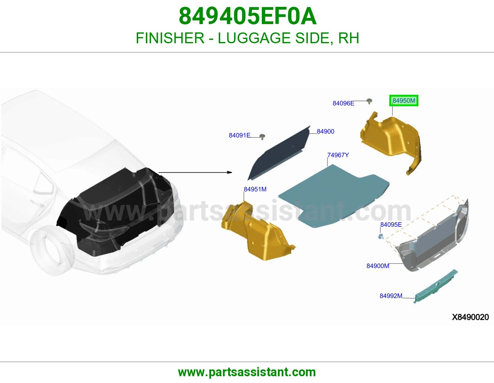بطانه شنطه خلفي يمين 849405EF0A