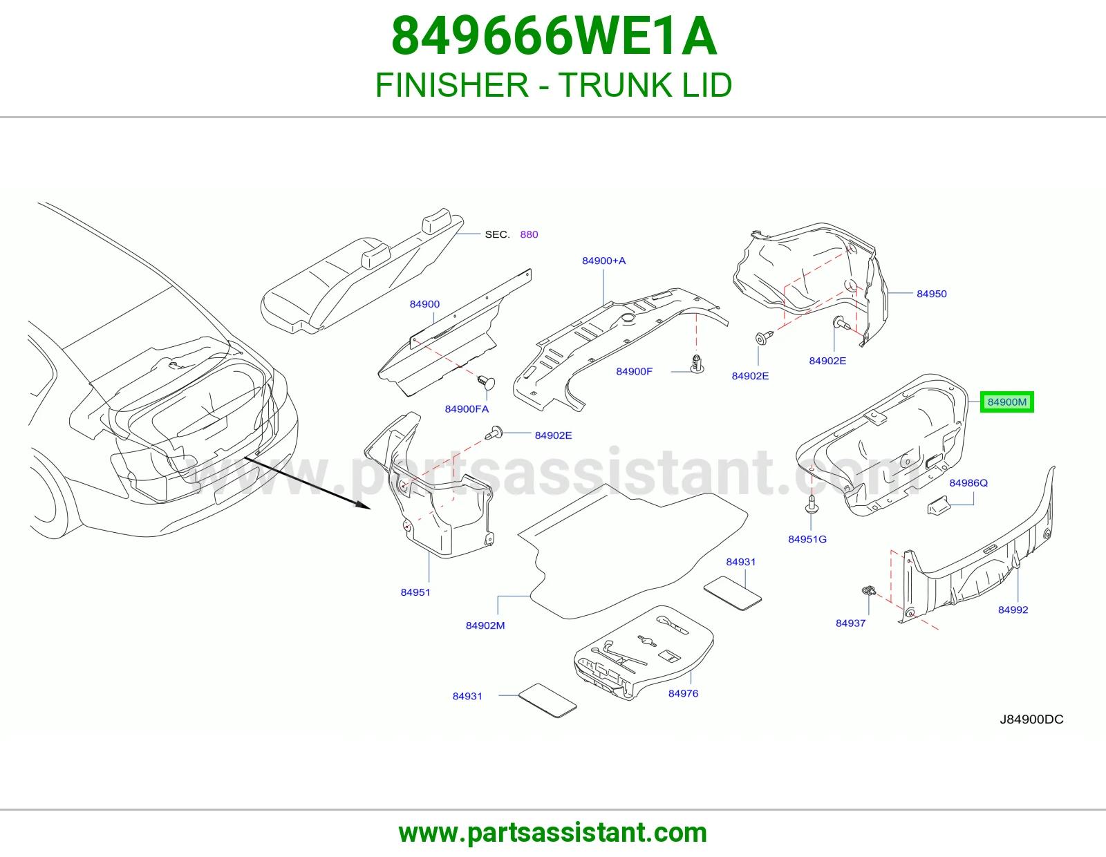 تلبيسة غطاء شنطة 849666WE1A