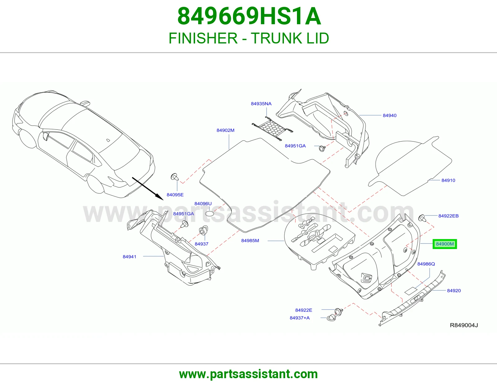تلبيسة غطاء شنطة 849669HS1A
