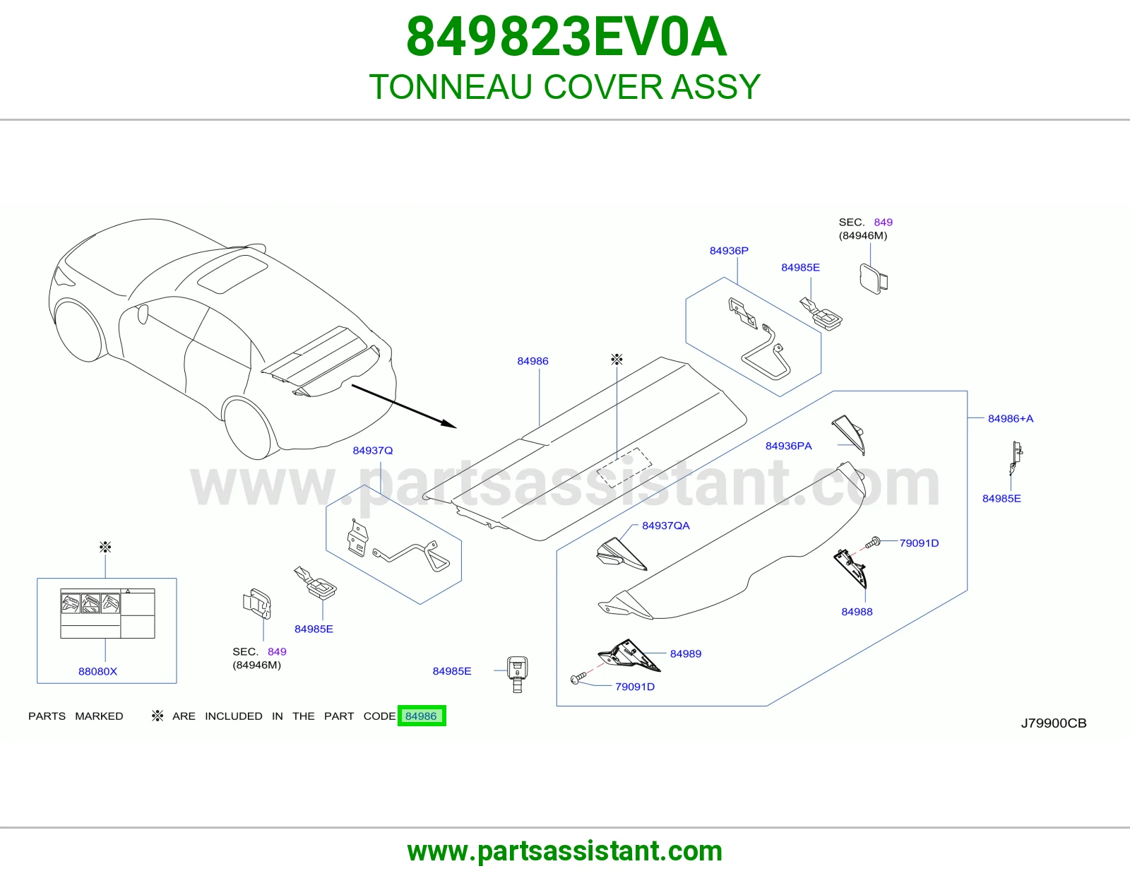 TONNEAU COVER ASSY 849823EV0A