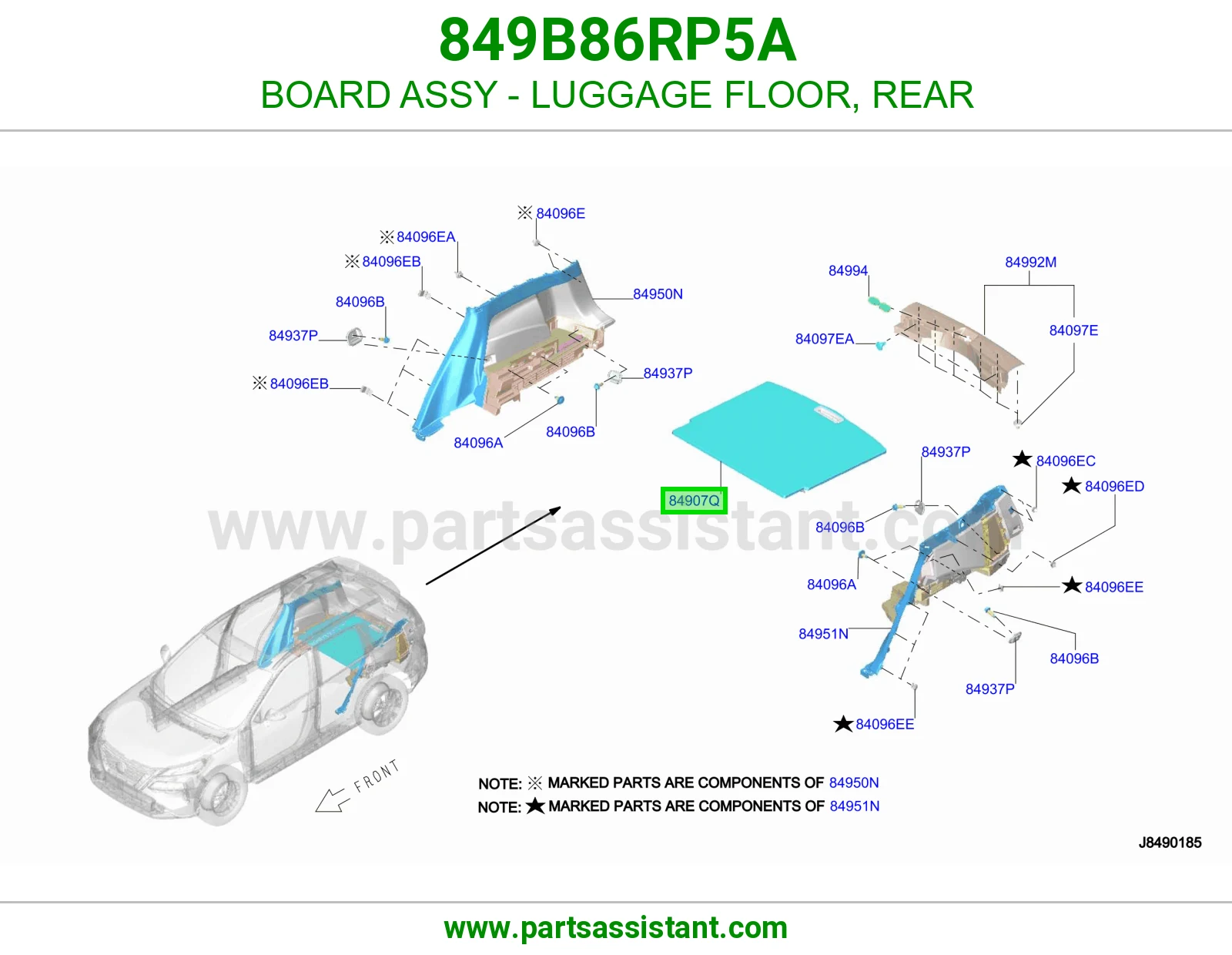 لوح أرضية شنطة خلفي كامل 849B86RP5A
