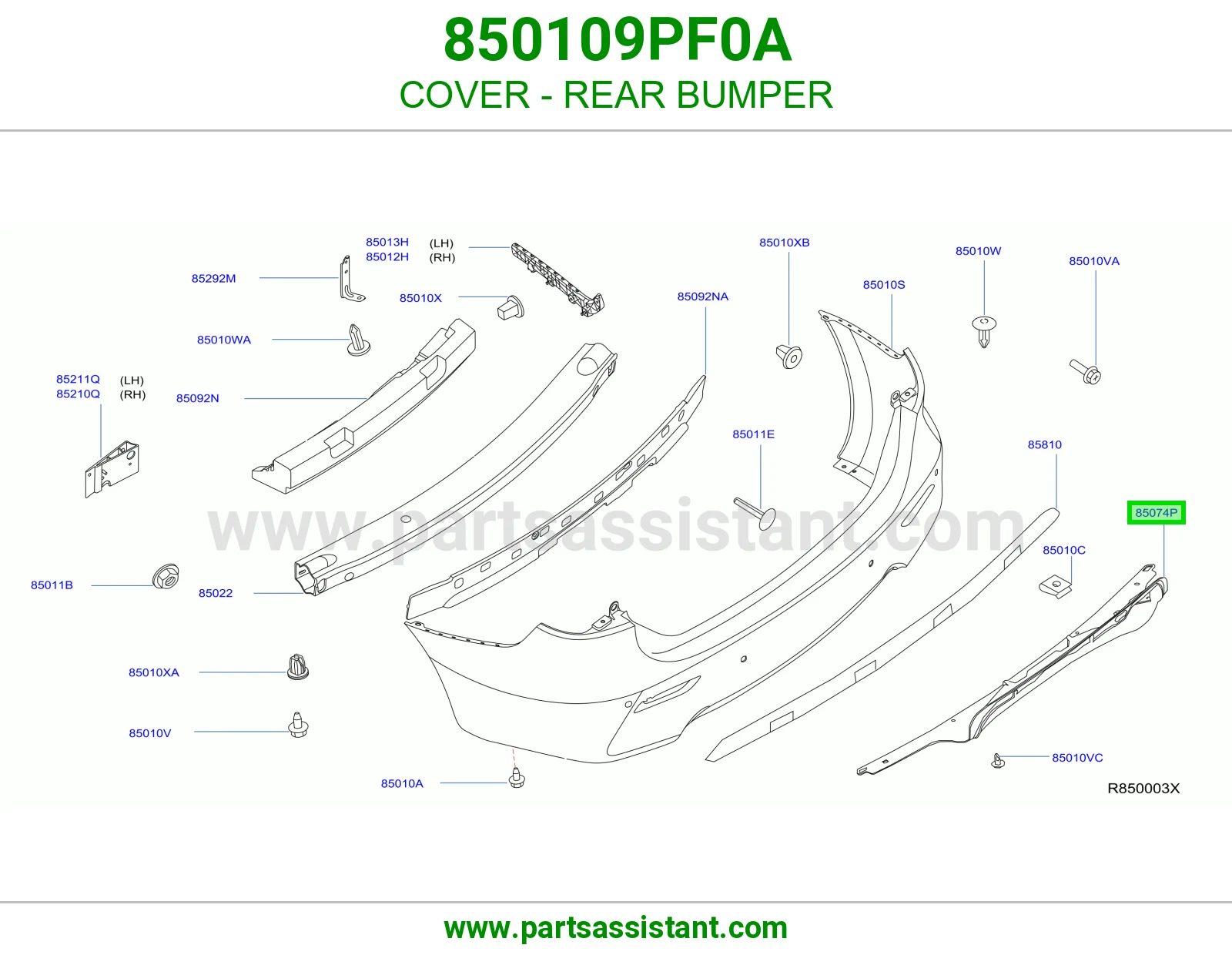 غطاء صدام خلفي 850109PF0A