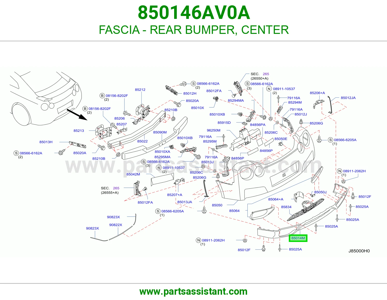 صدام خلفي وسط 850146AV0A