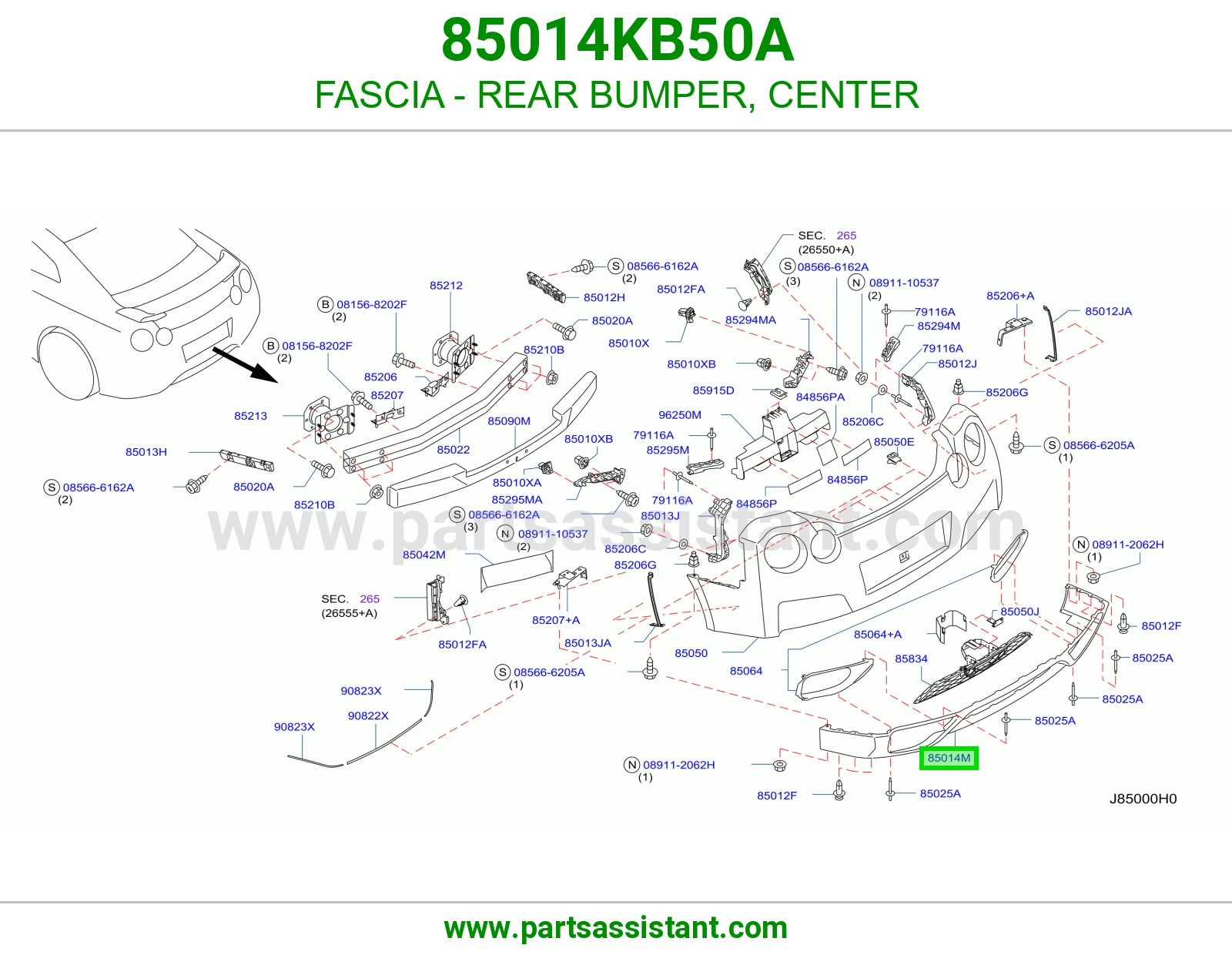 صدام خلفي وسط 85014KB50A