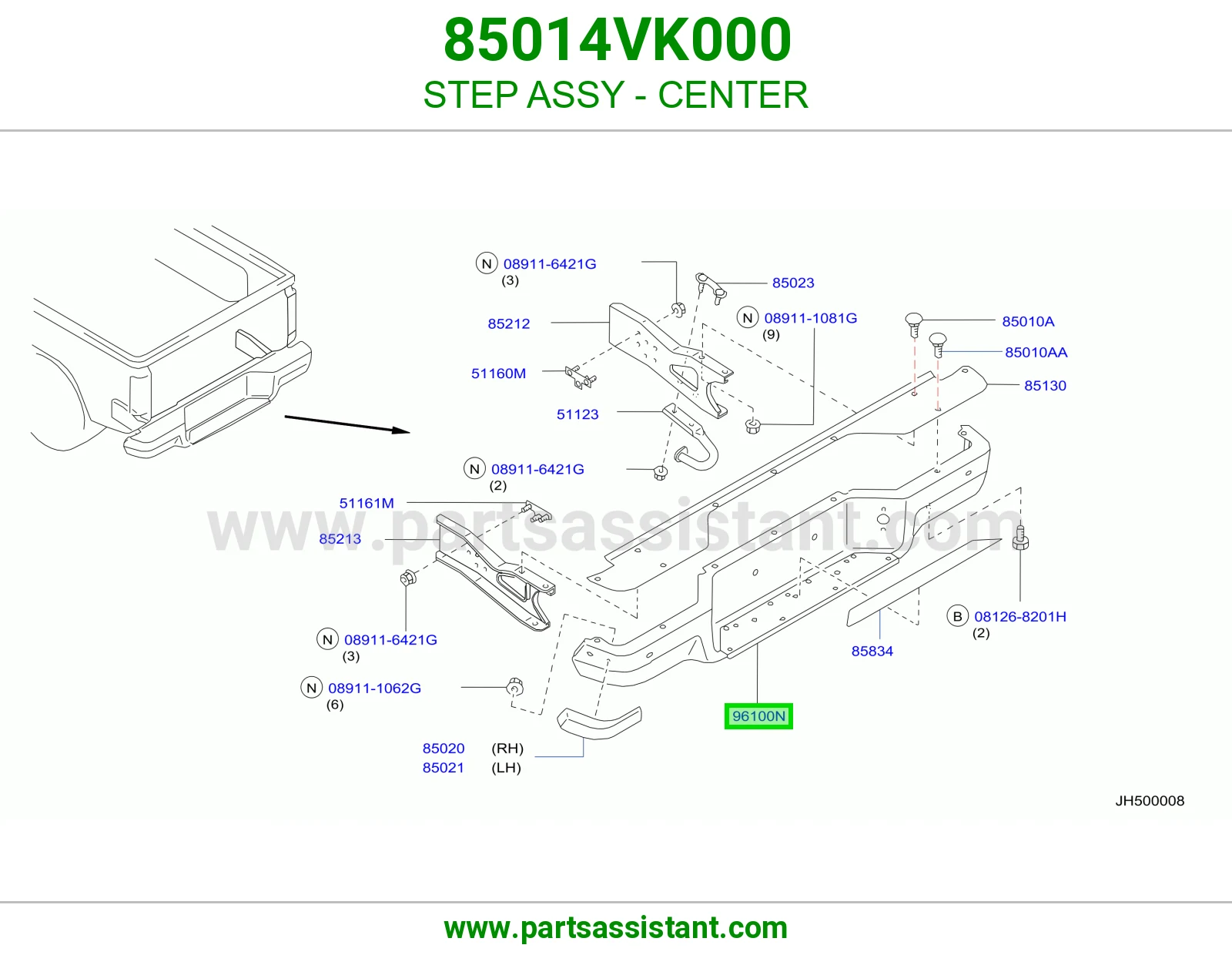 STEP ASSY - CENTER 85014VK000