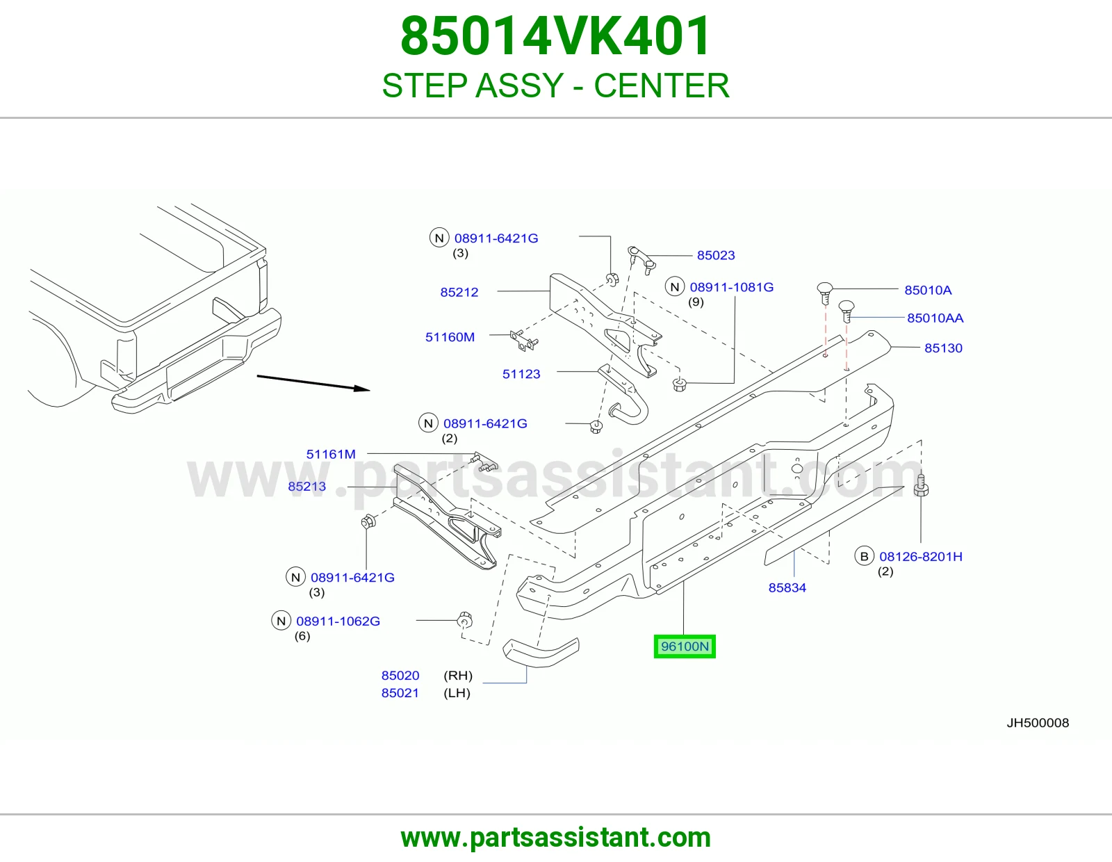 صدام خلفي وسط 85014VK401