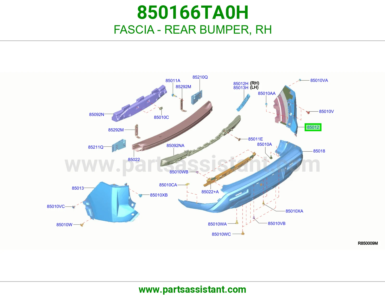 ركن صدام خلفي يمين 850166TA0H