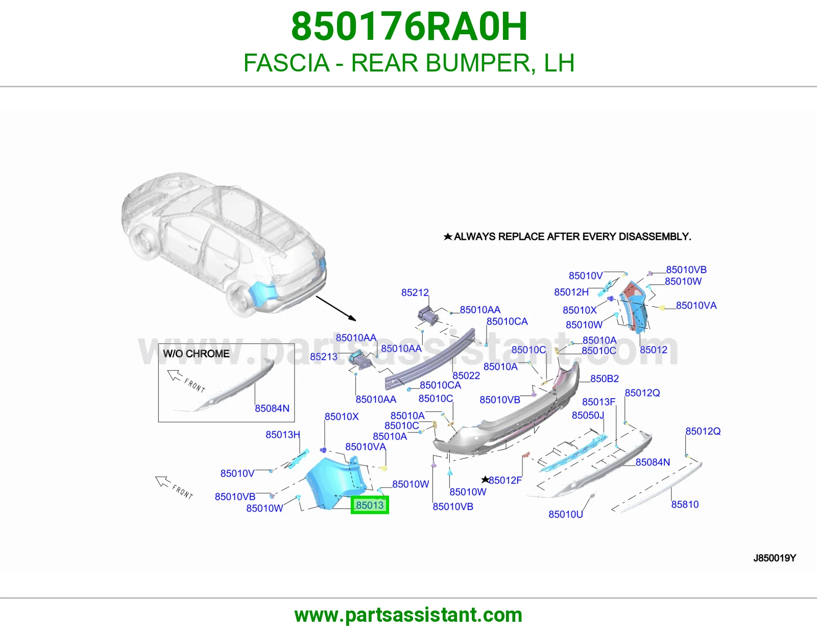 ركن صدام خلفي يسار 850176RA0H