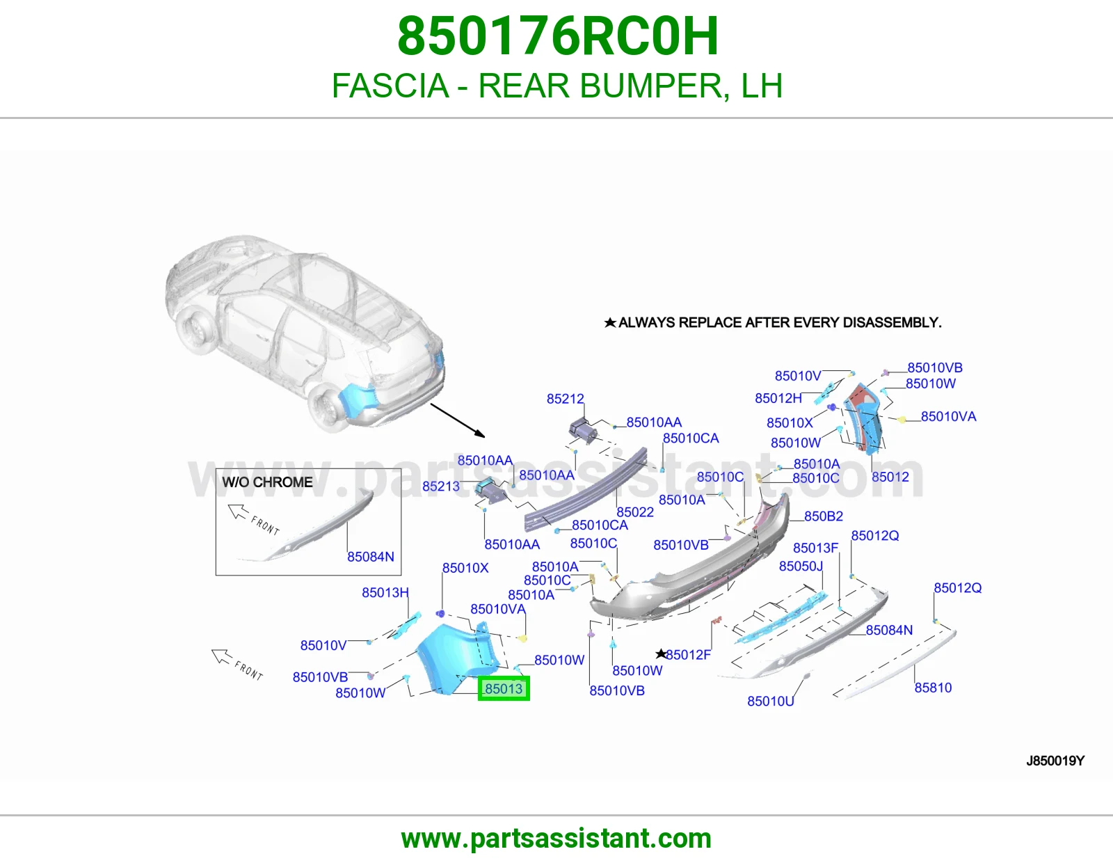 ركن صدام خلفي يسار 850176RC0H