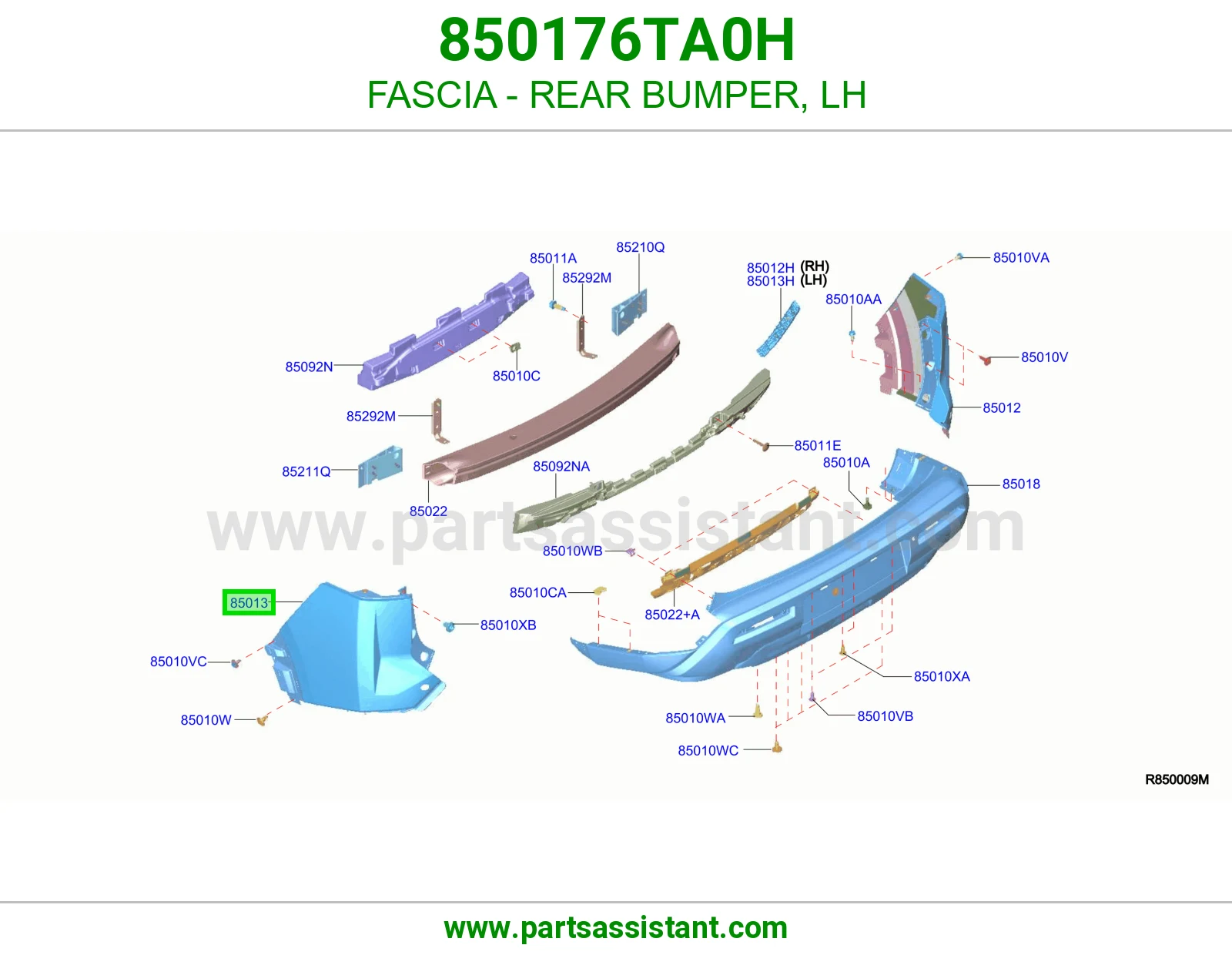 ركن صدام خلفي يسار 850176TA0H