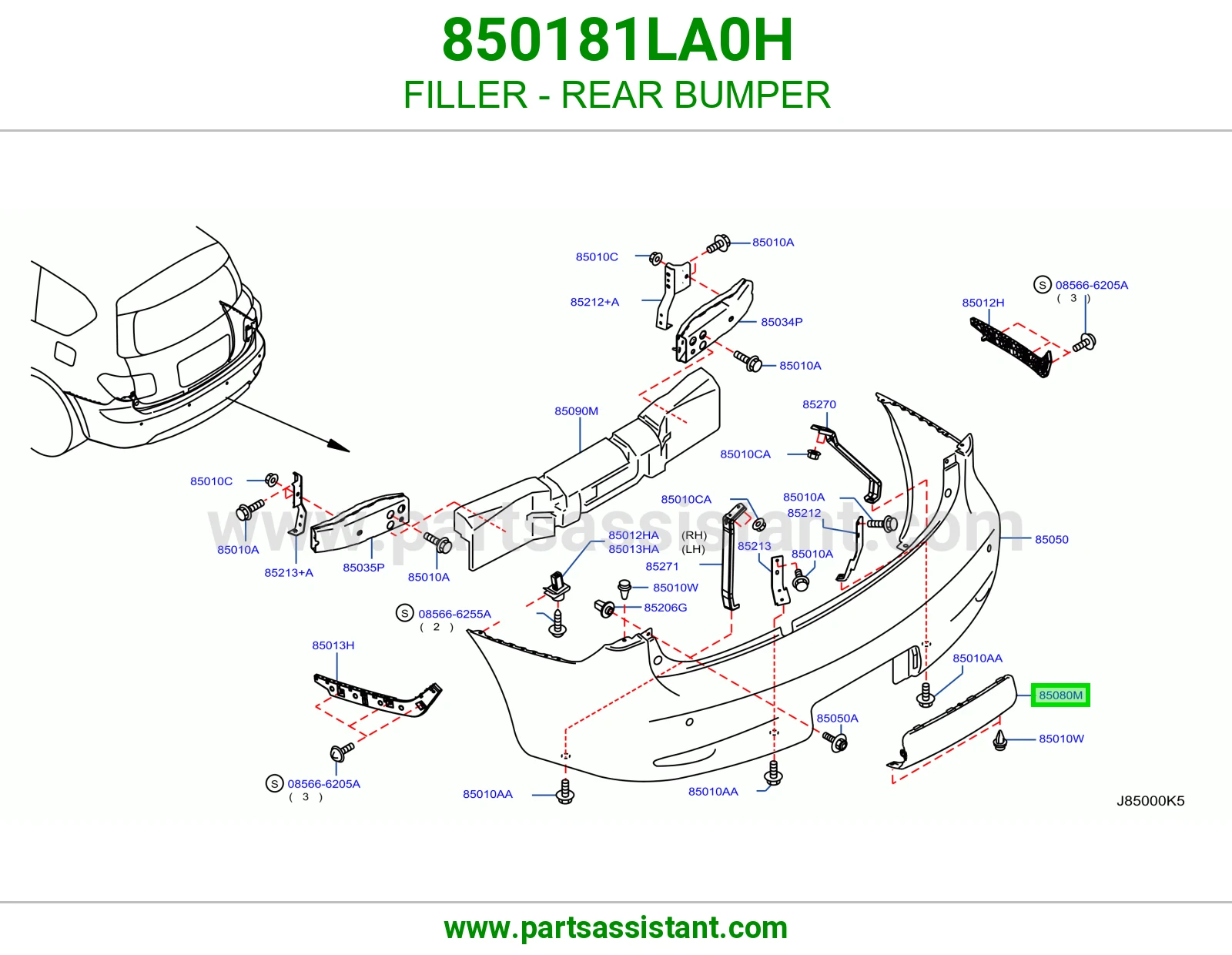 فتحة تعبئة صدام خلفي 850181LA0H