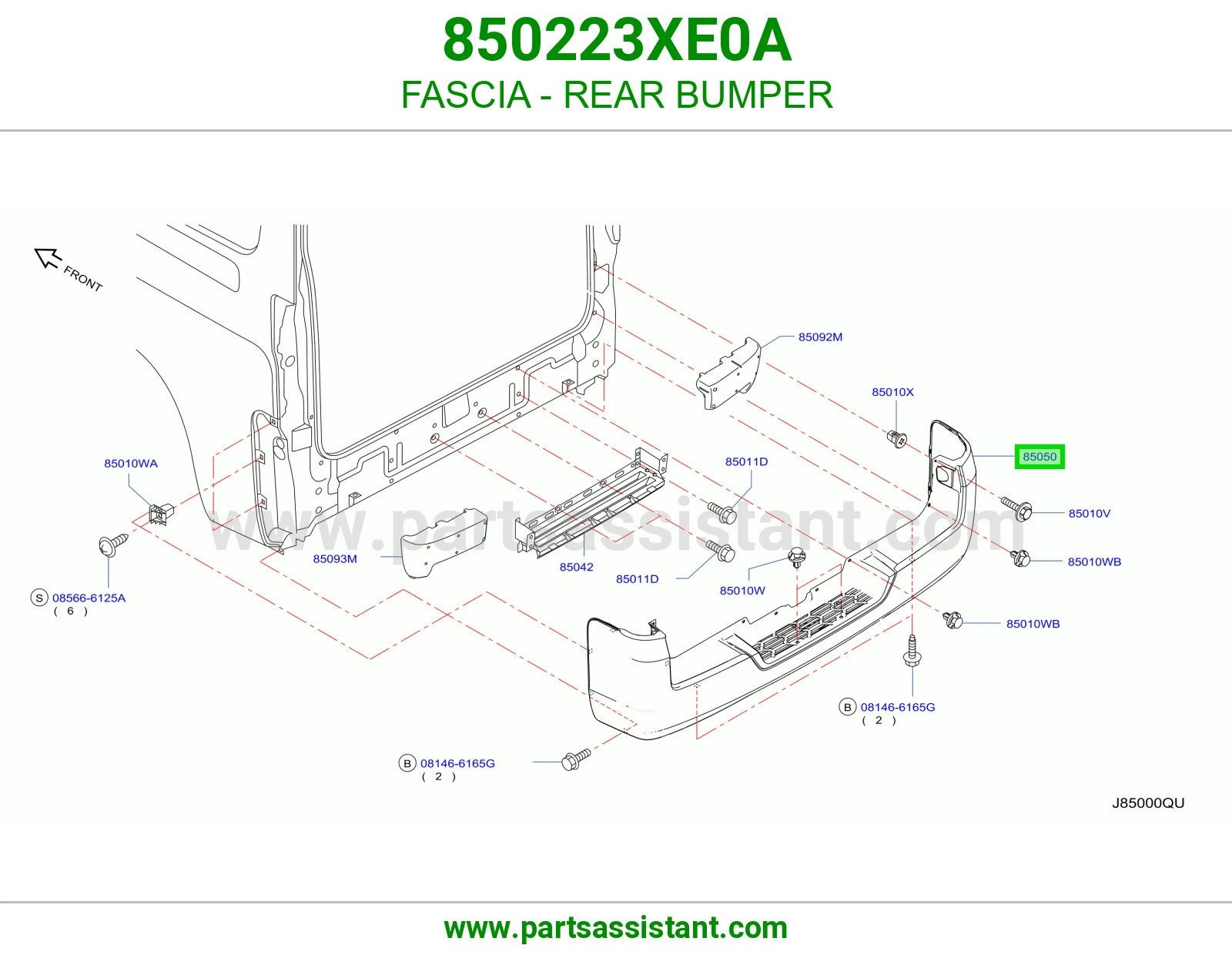 FASCIA - REAR BUMPER 850223XE0A