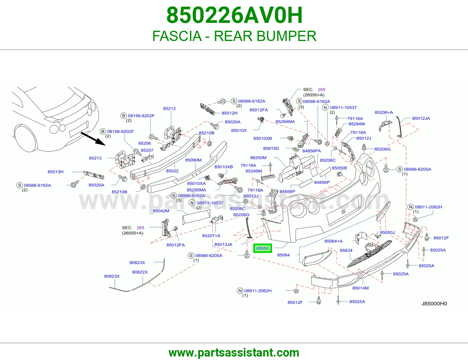 صدام خلفي 850226AV0H