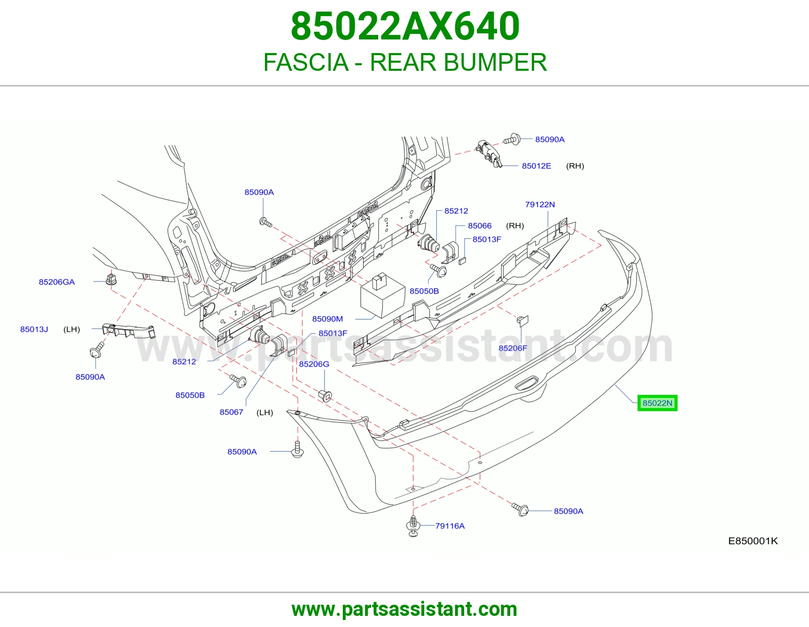 صداد خلفي وسط 85022AX640
