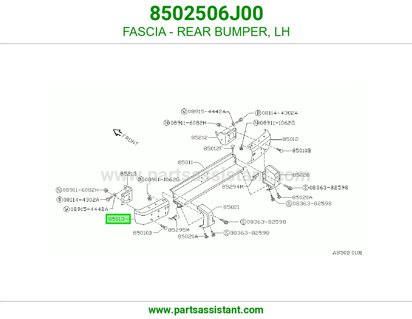 ركن صدام خلفي يسار 8502506J00