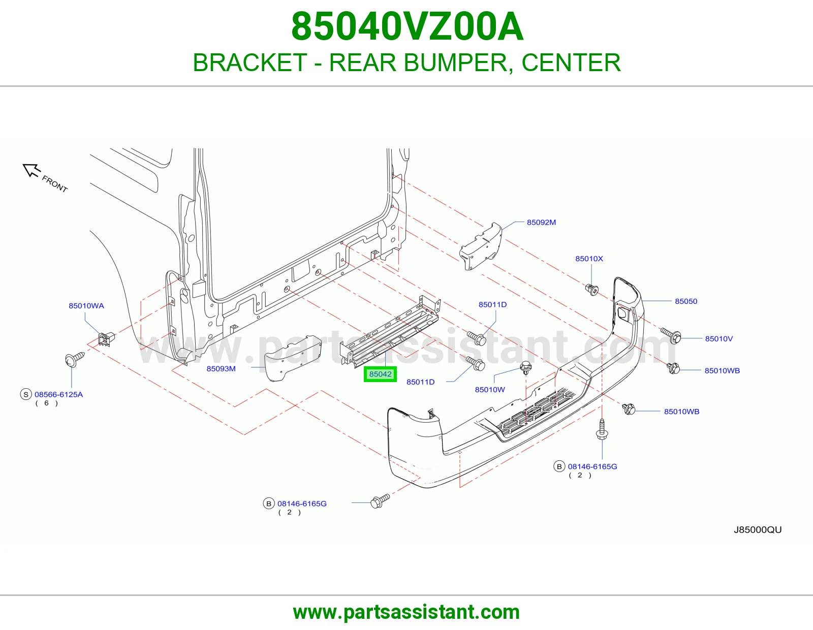 قاعدة صدام خلفي وسط 85040VZ00A