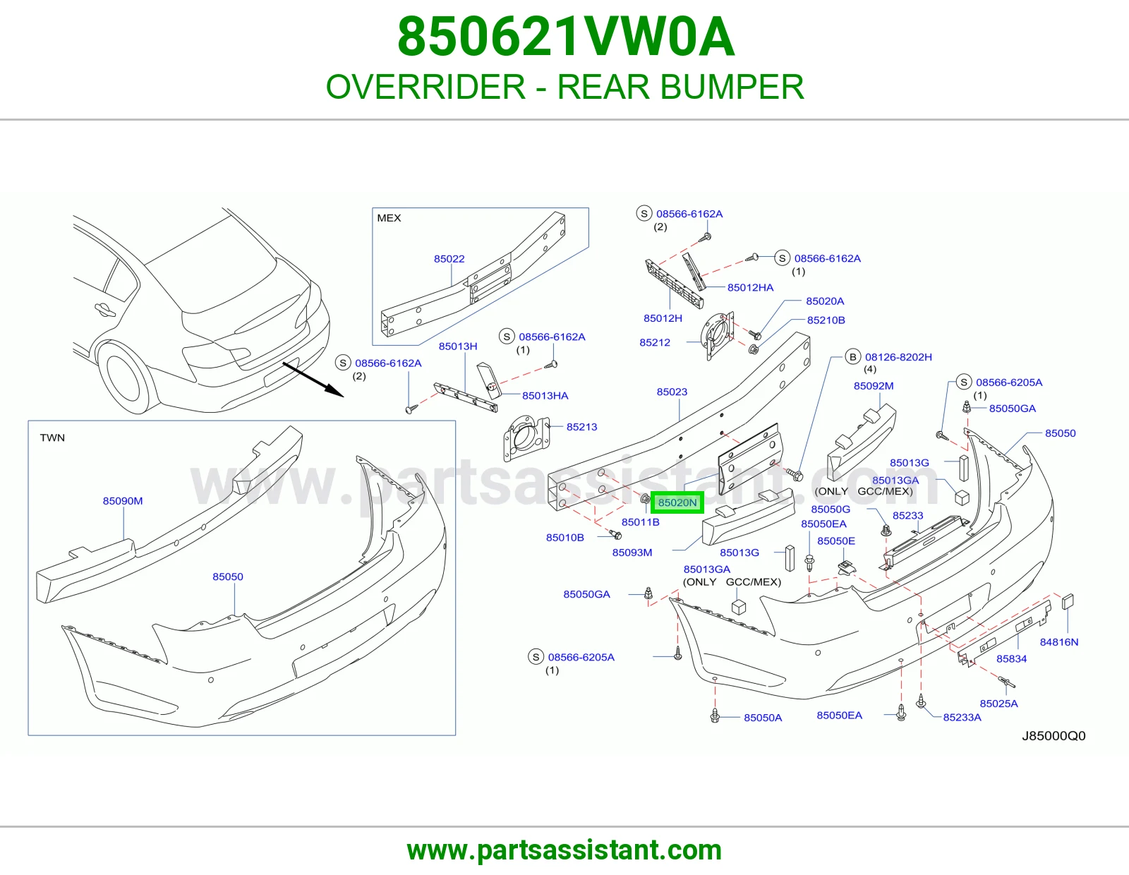 قرن صدام خلفي 850621VW0A