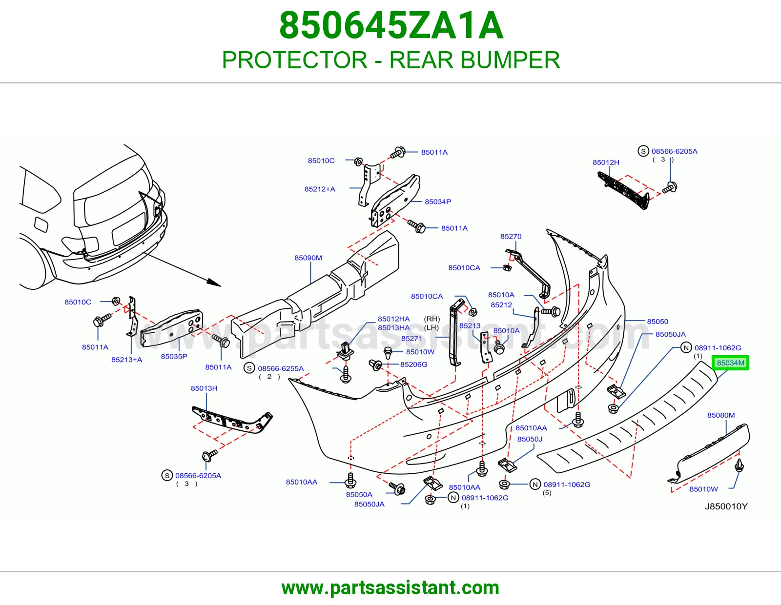 PROTECTOR - REAR BUMPER 850645ZA1A