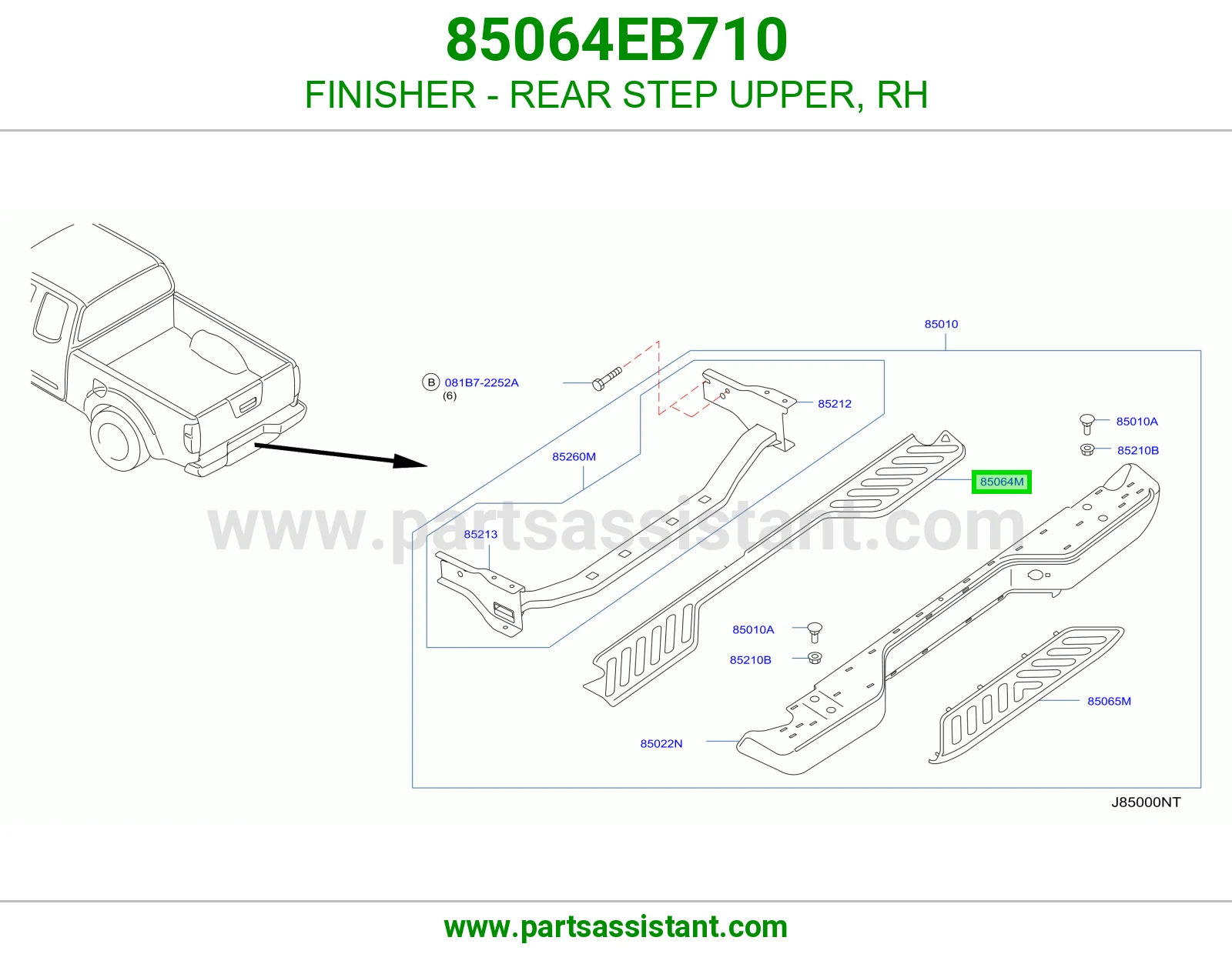 FINISHER - REAR STEP UPPER, RH 85064EB710