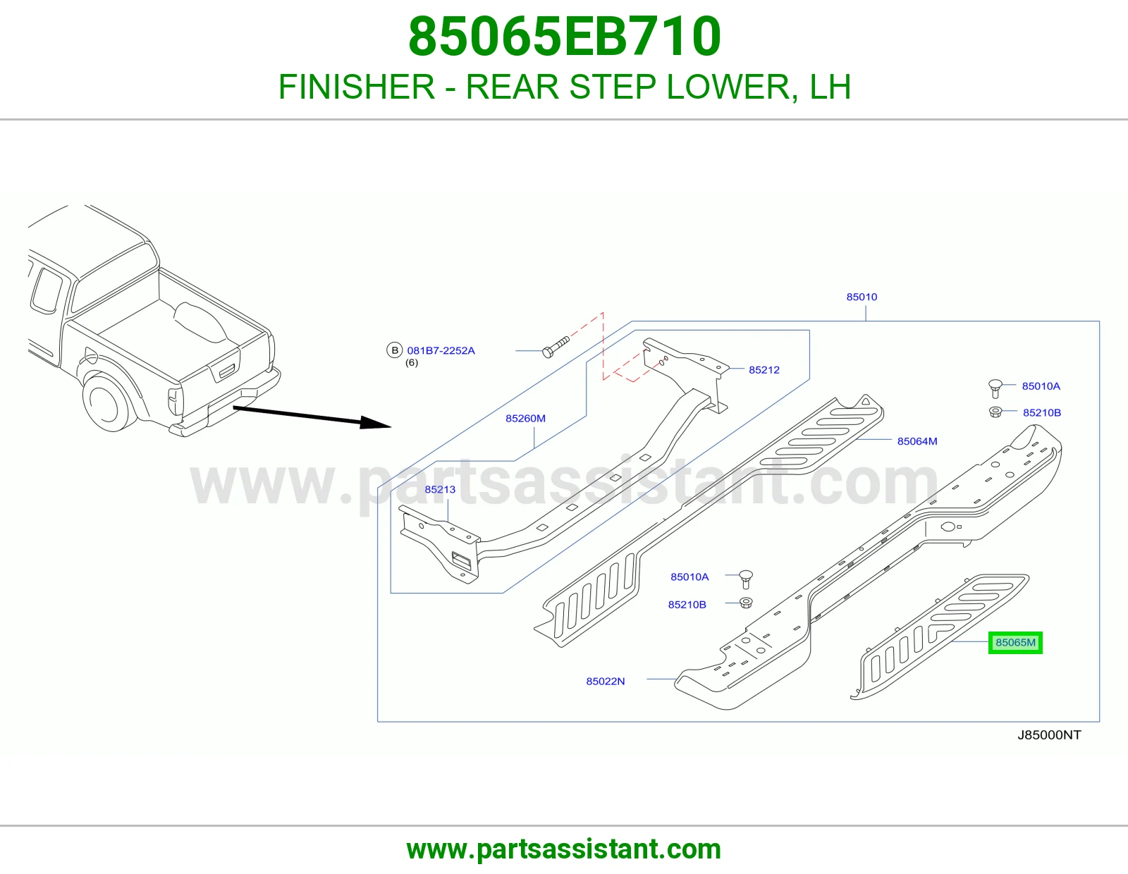 FINISHER - REAR STEP LOWER, LH 85065EB710