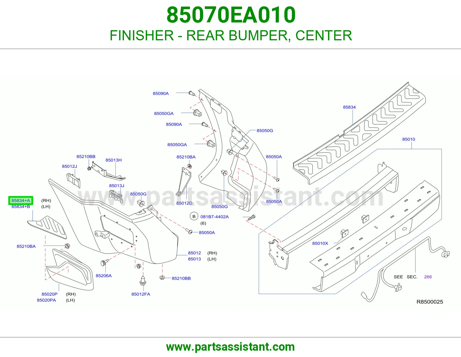 ديكور صدام خلفي وسط 85070EA010