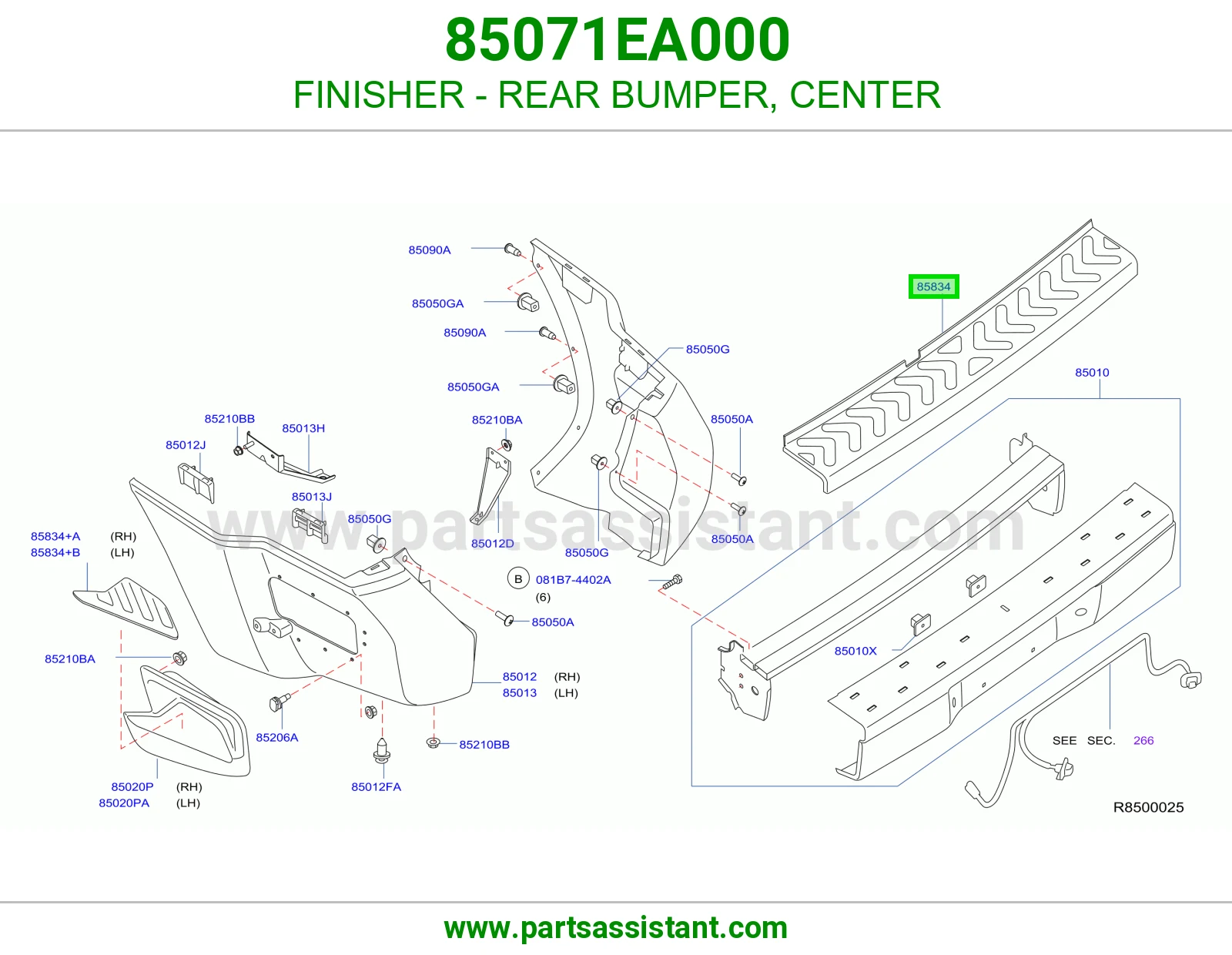 تلبيسة صدام خلفي وسط 85071EA000
