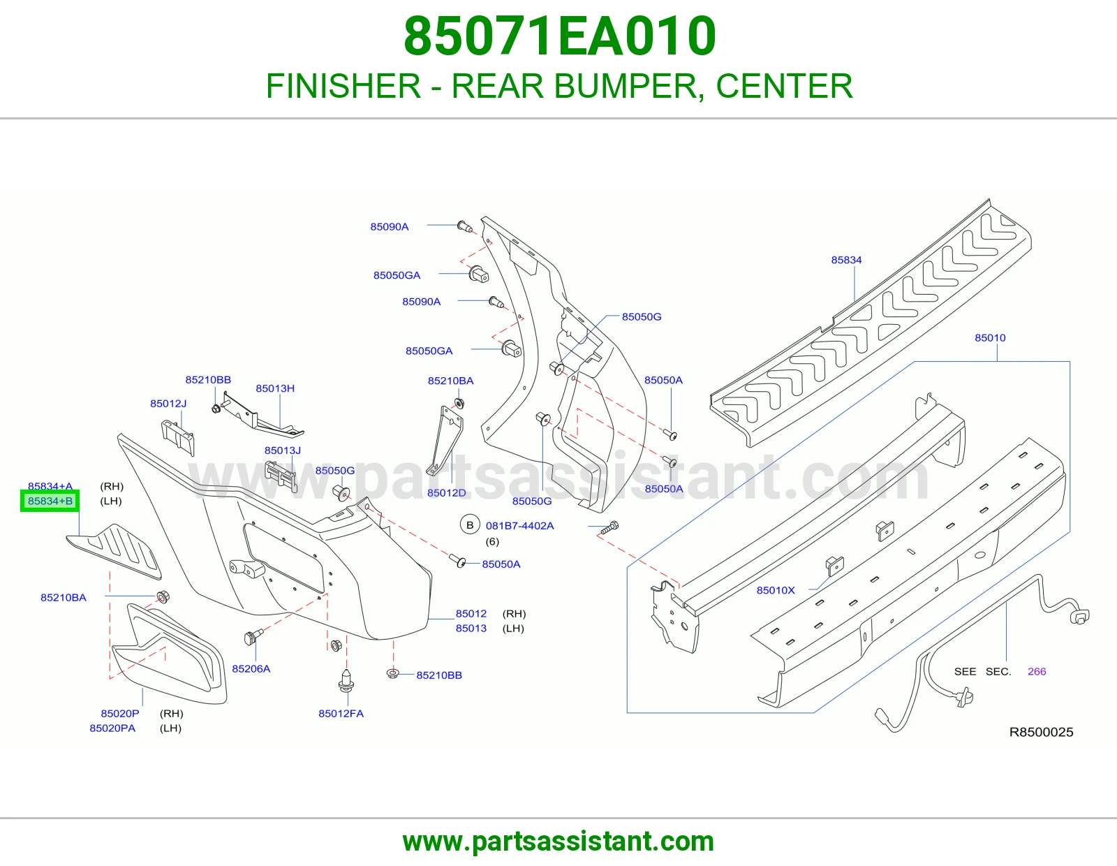تلبيسة صدام خلفي وسط 85071EA010