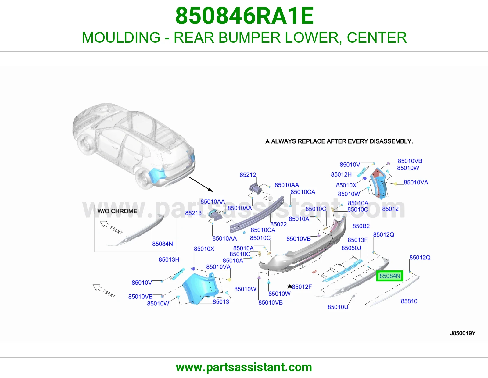 زيق صدام خلفي تحت وسط 850846RA1E