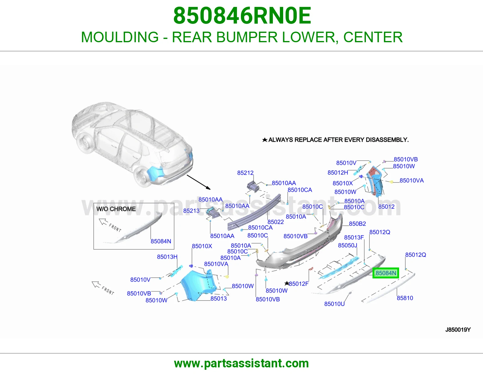 زيق صدام خلفي تحت وسط 850846RN0E