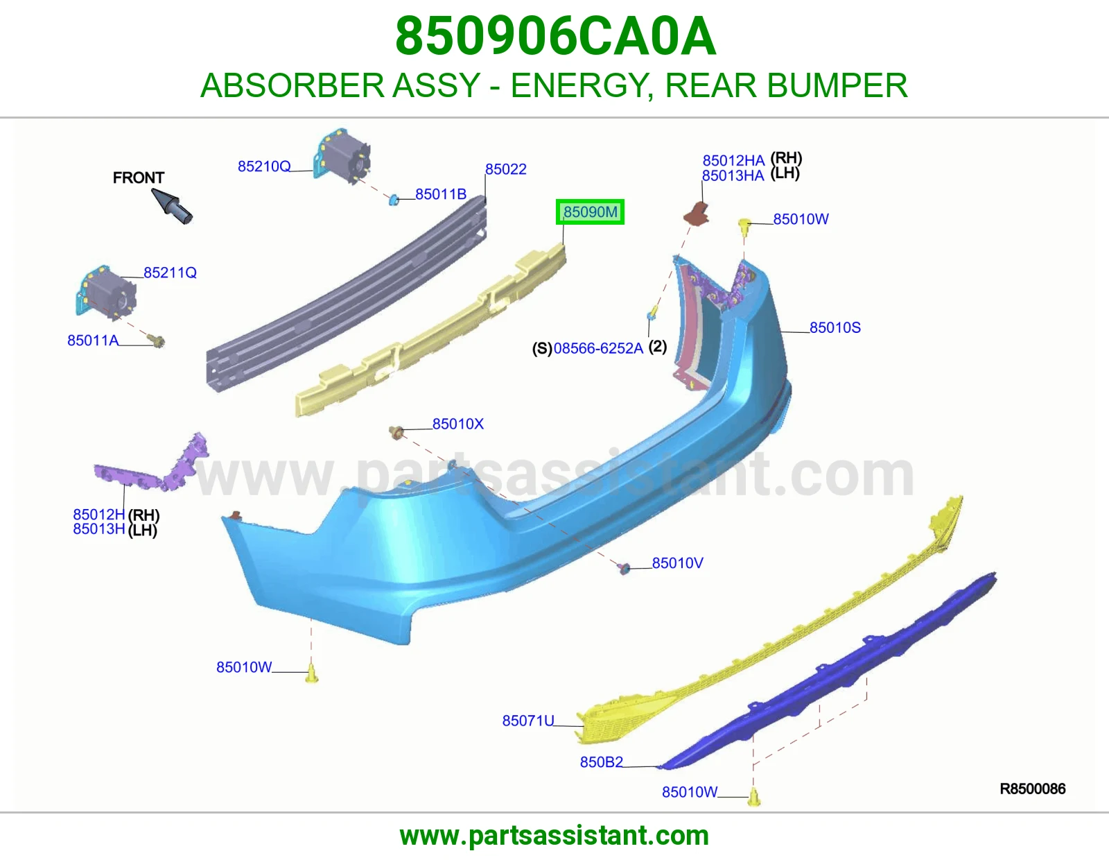ABSORBER ASSY - ENERGY, REAR BUMPER 850906CA0A