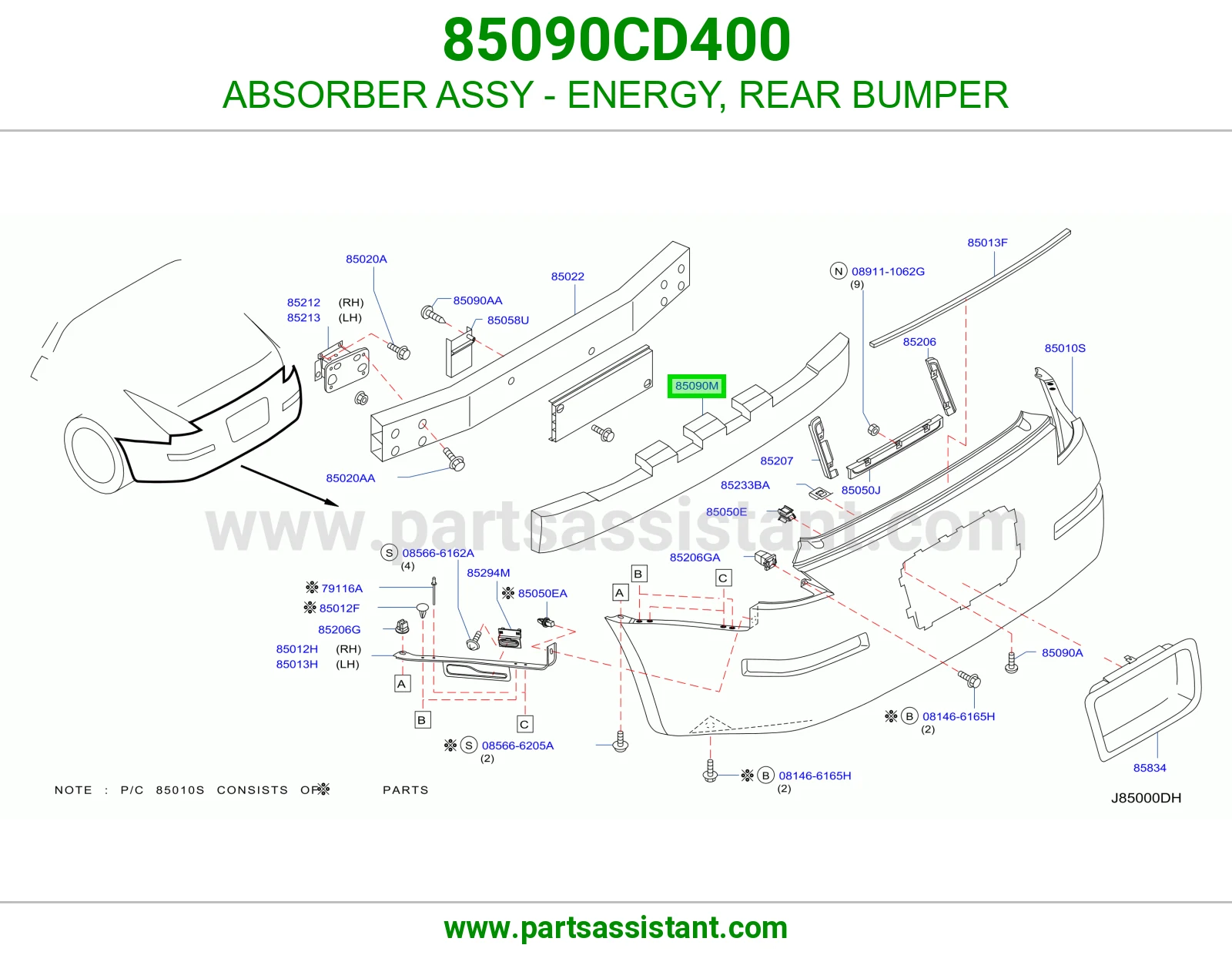 جسر صدام خلفي 85090CD400