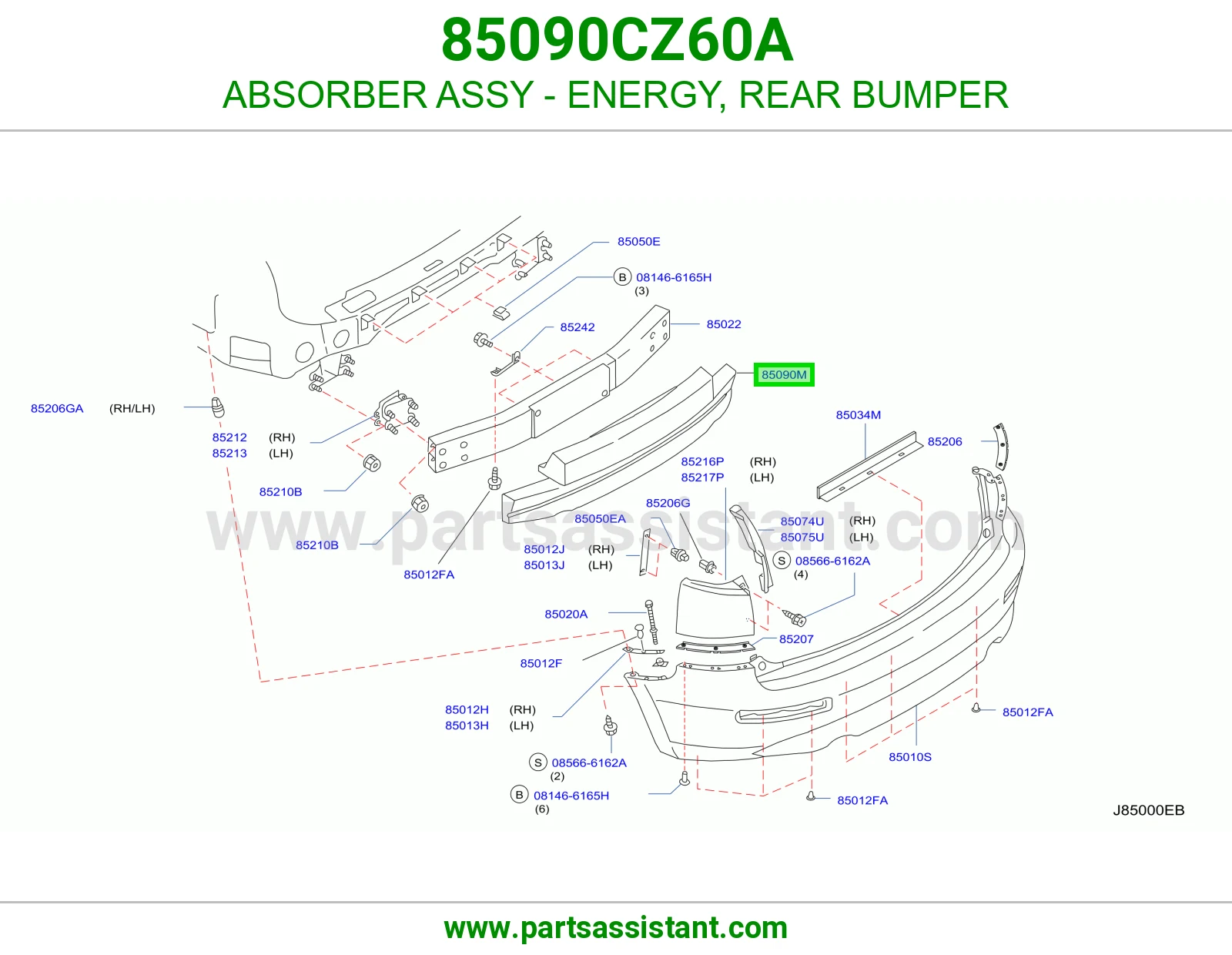 جسر صدام خلفي 85090CZ60A