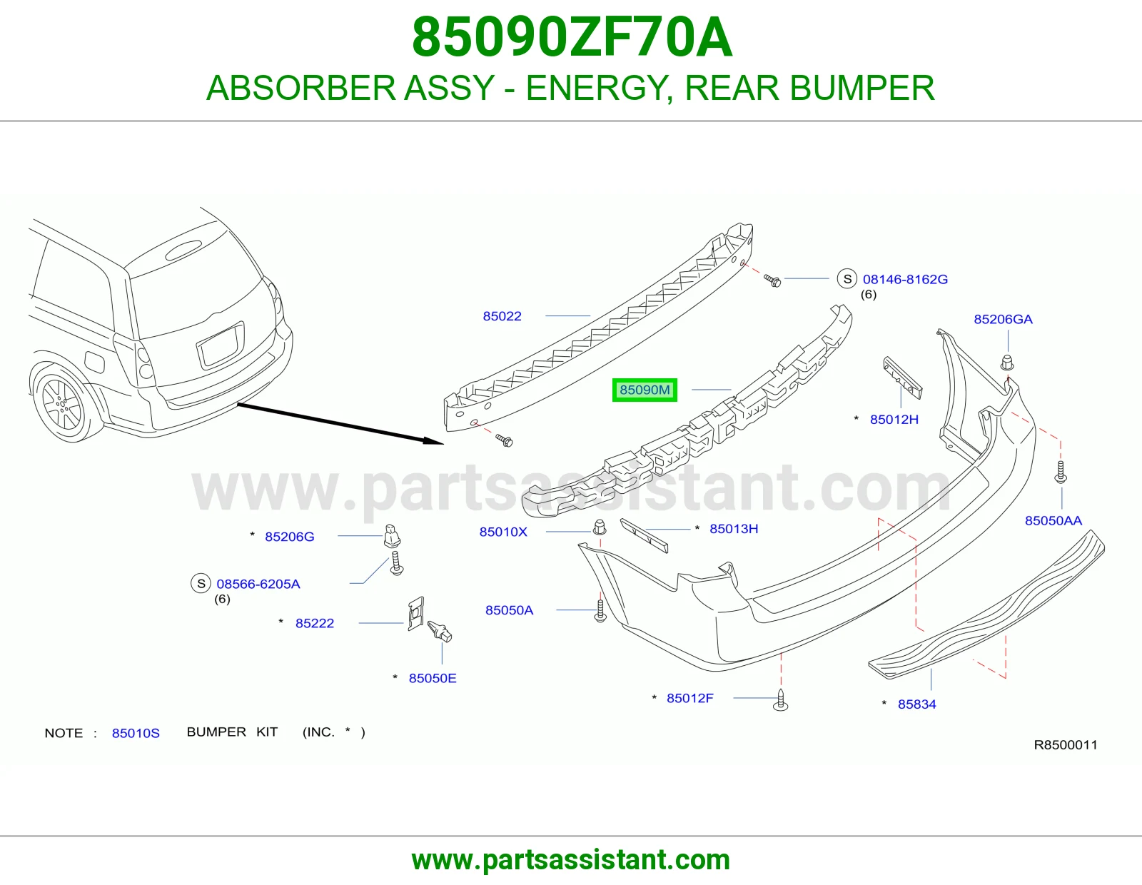 جسر صدام خلفي 85090ZF70A