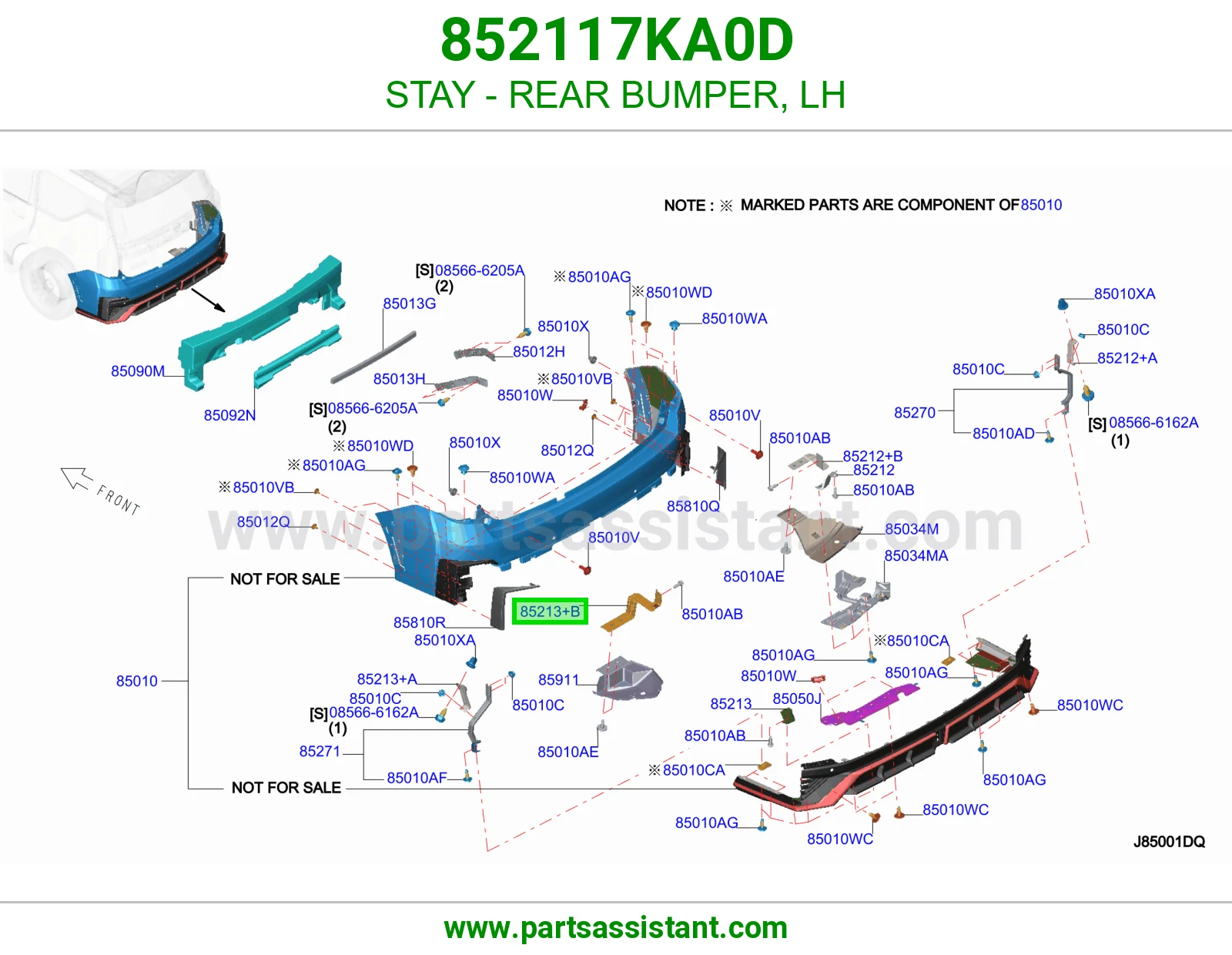 دعامة صدام خلفي يسار 852117KA0D
