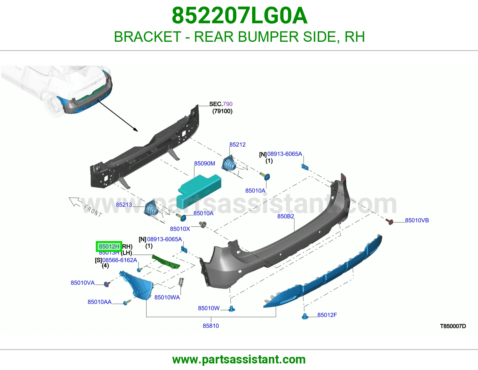 كرسي صدام خلفي يمين 852207LG0A