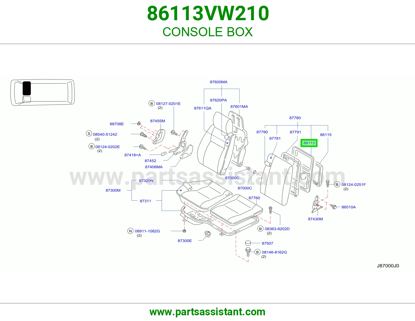 علبة كونسول 86113VW210