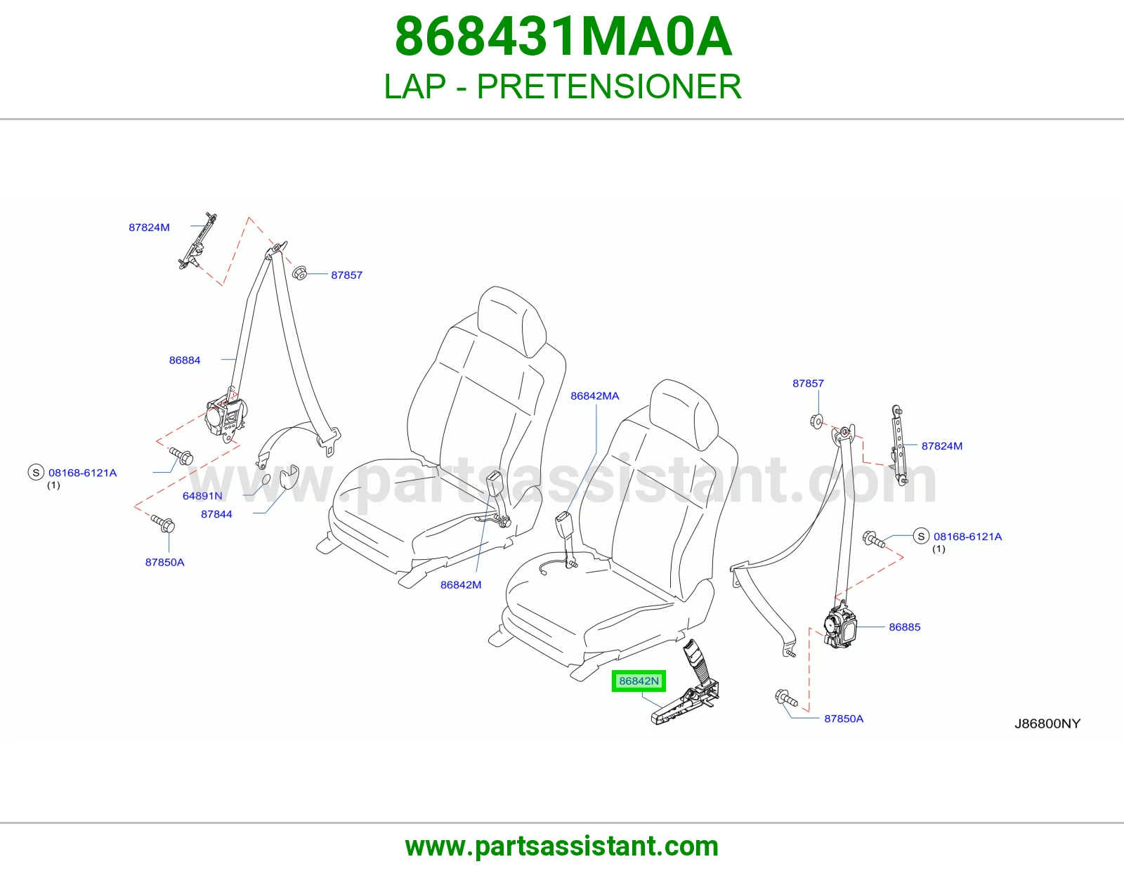 خصر شداد حزام أمان 868431MA0A