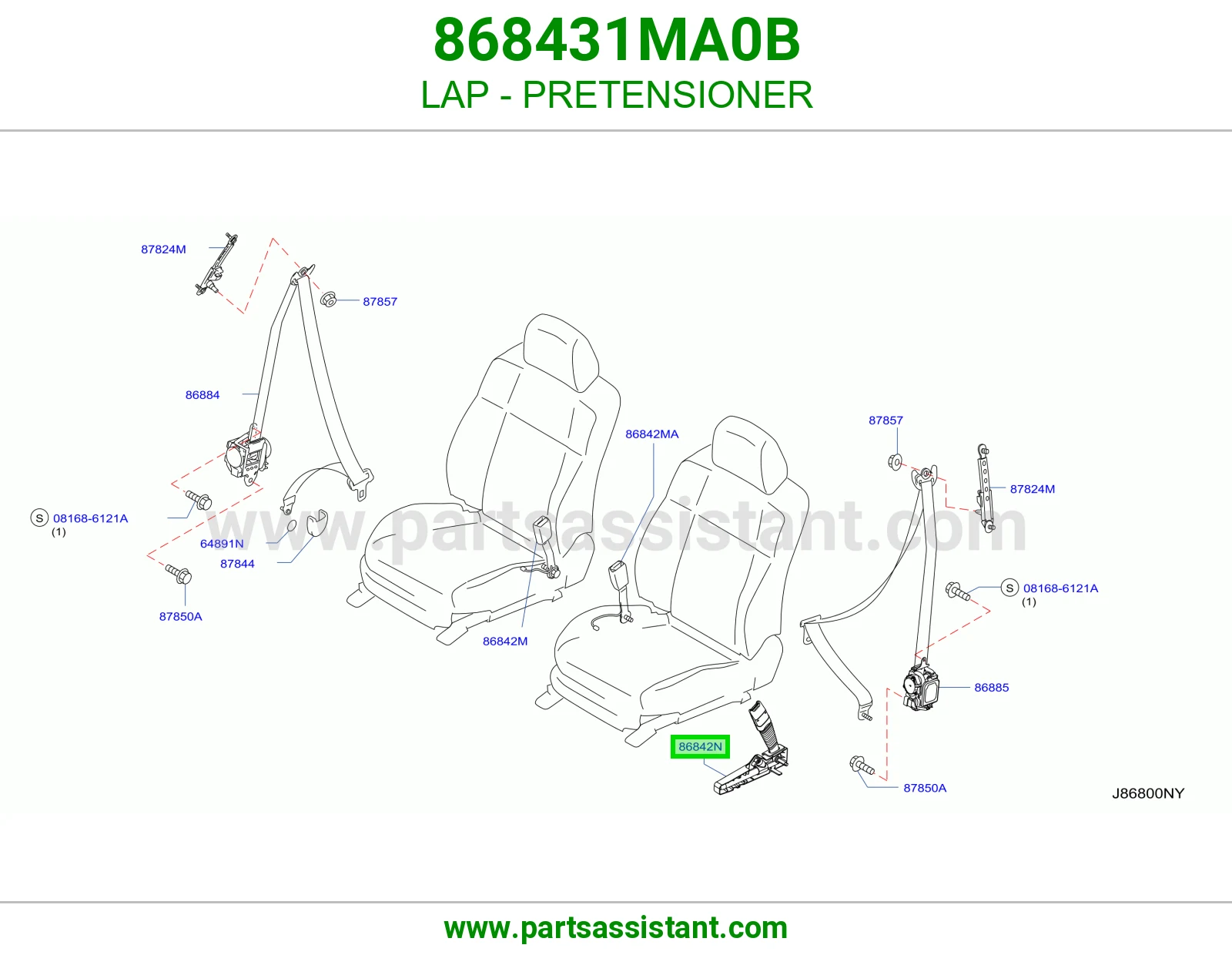 خصر شداد حزام أمان 868431MA0B