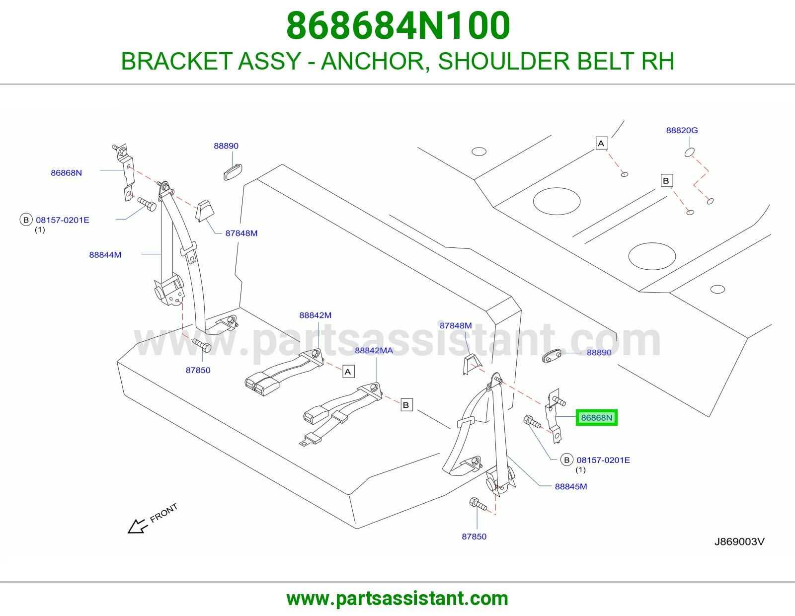 قاعدة حزام أمان 868684N100