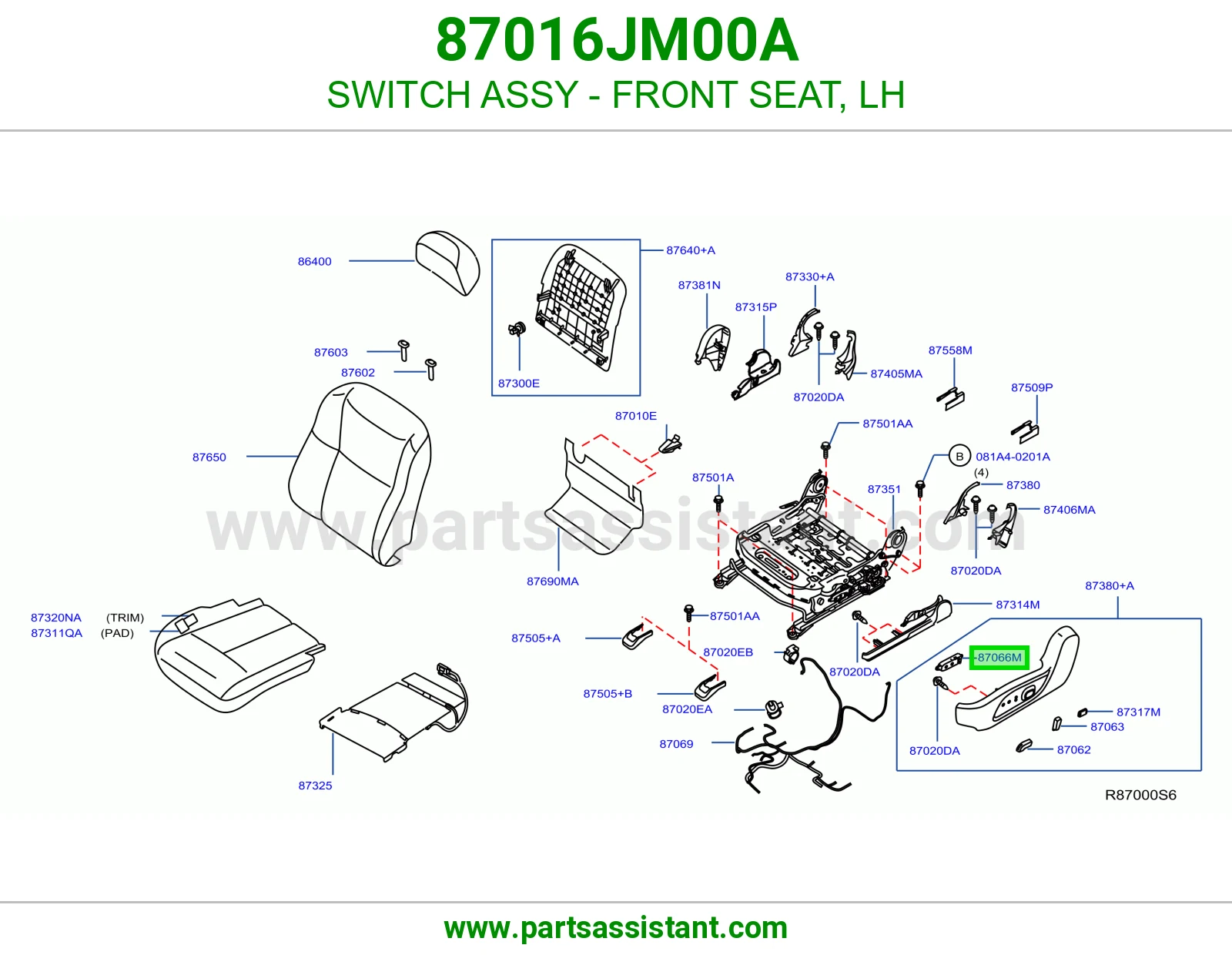 سويتش مرتبة أمامي كامل 87016JM00A